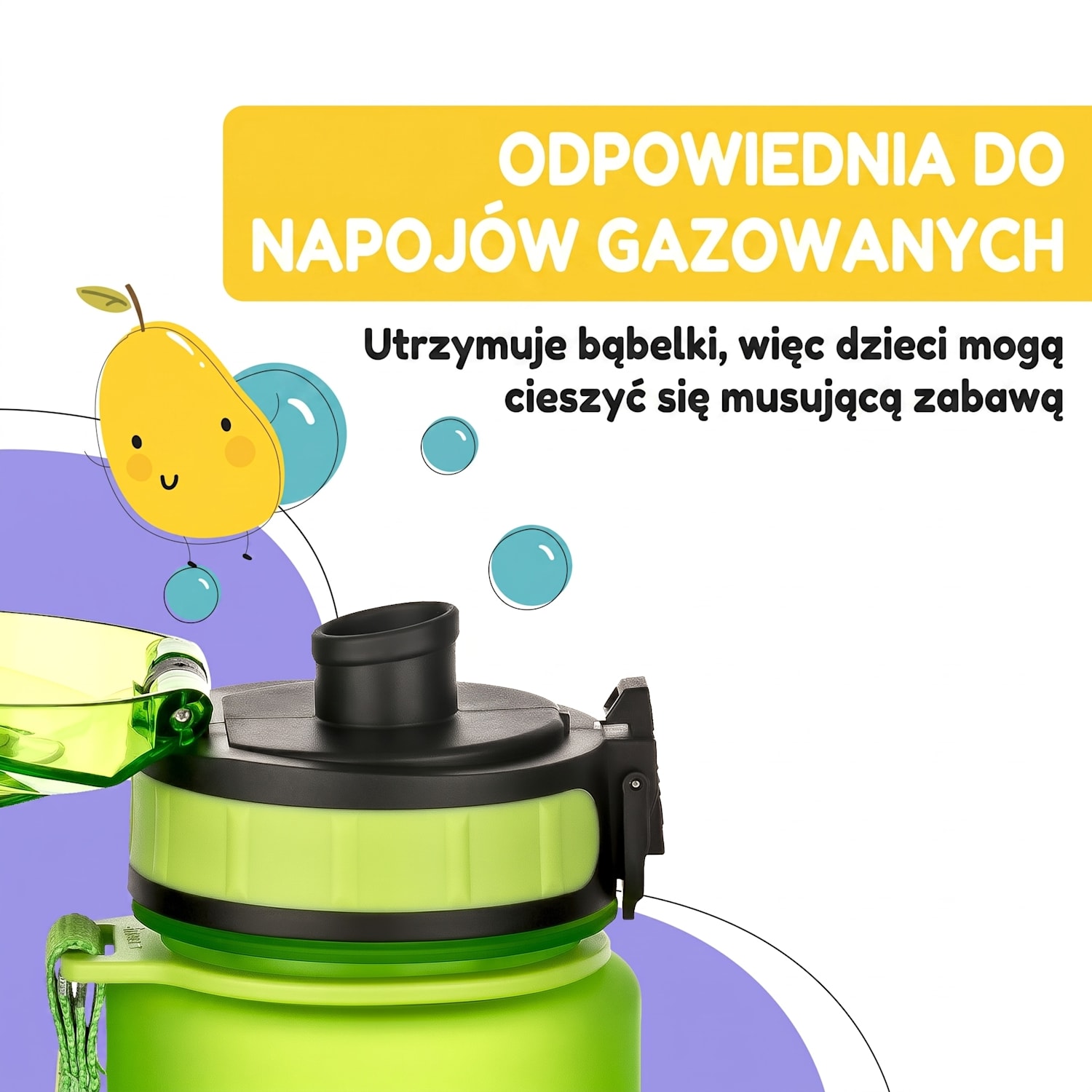 Schmatzfatz, butelka na napoje, 500 ml, 24 cm, tworzywo Tritan 500 ml | Limonkowa Zieleń