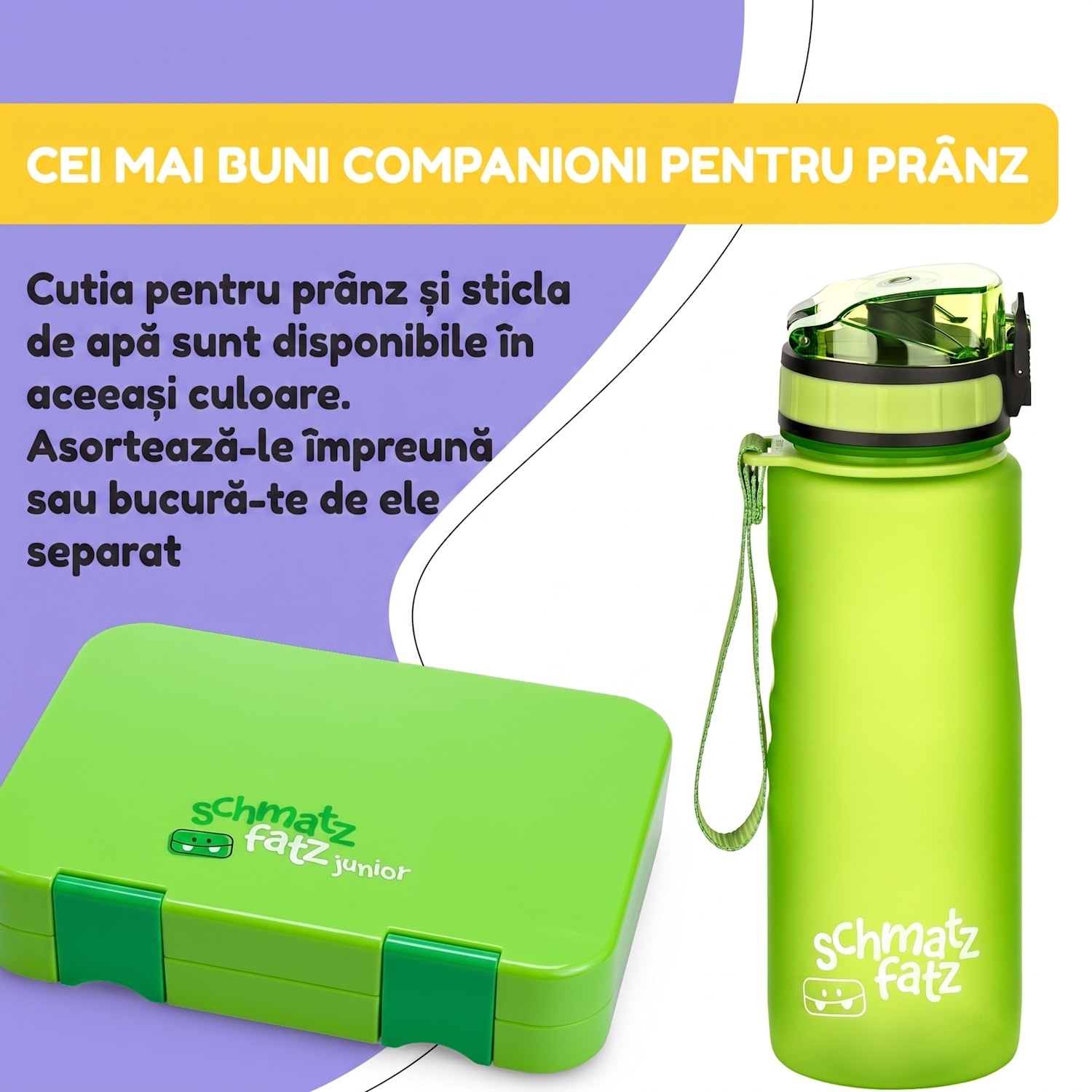 Schmatzfatz, sticlă de băut, sticlă sport, 500 ml, 24 cm, Tritan 500 ml | Verde lămâie