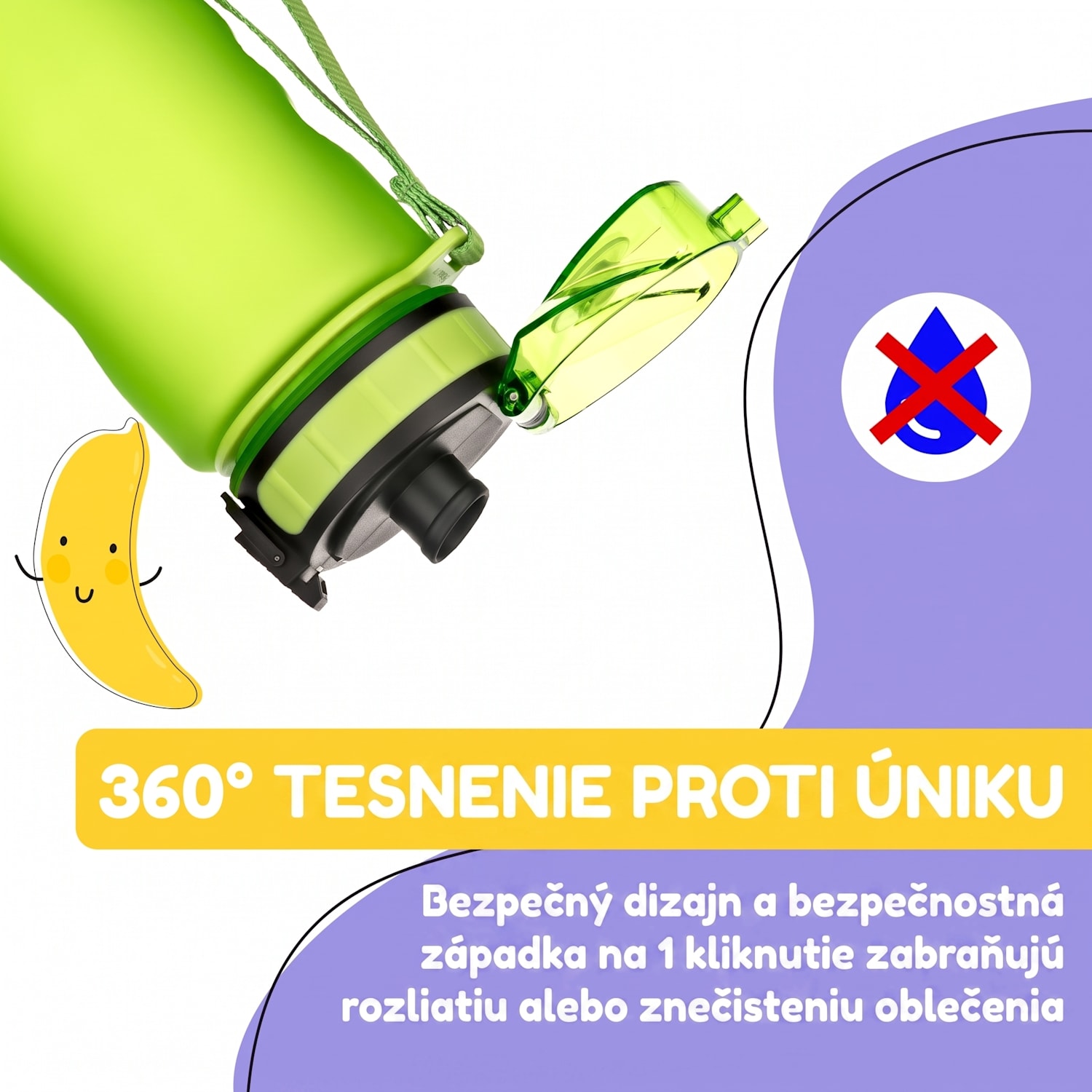 Schmatzfatz, fľaša na pitie, športová fľaša, 500 ml, 24 cm, Tritan 500 ml | Limetkovo zelená