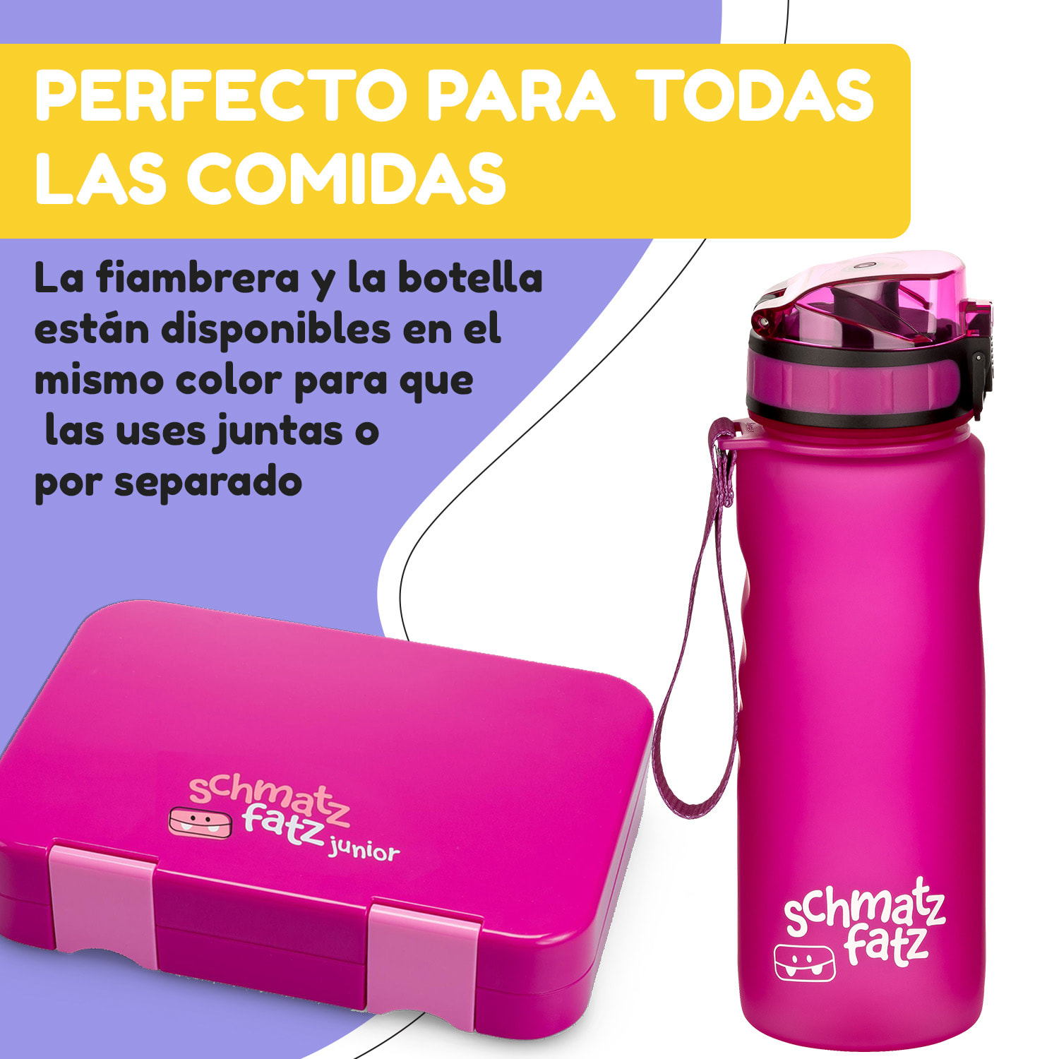 schmatzfatz botella deportiva 500 ml 24 cm Tritan 500 ml | Fucsia