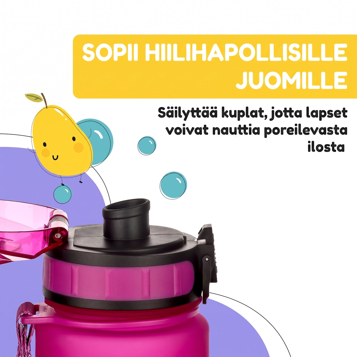 schmatzfatz Wakaba lasten juomapullo 500 ml | Tritan | Kantolenkki | BPA-vapaa 500 ml | Fuksia