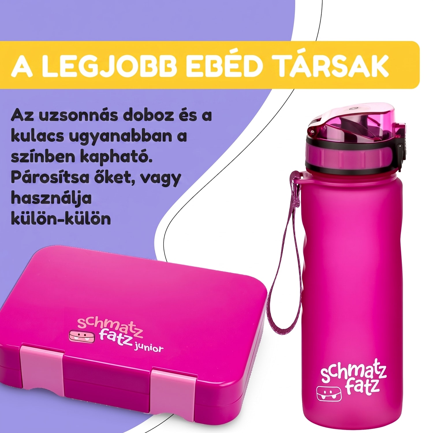 Schmatzfatz, ivópalack, sportpalack, 500 ml, 24 cm, Tritan 500 ml | Fukszia