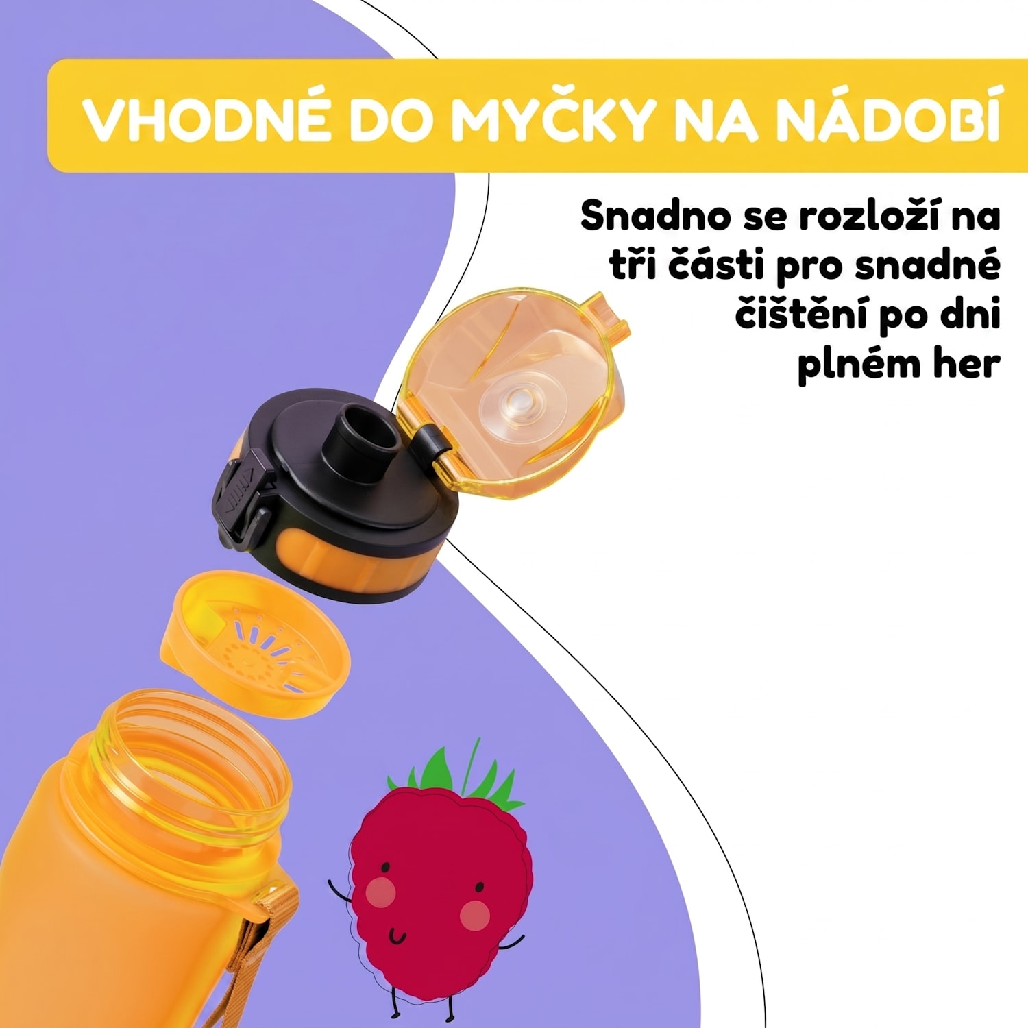 Schmatzfatz, láhev na pití, sportovní lahev, 500ml, 24cm, Tritan 500 ml | Oranžová