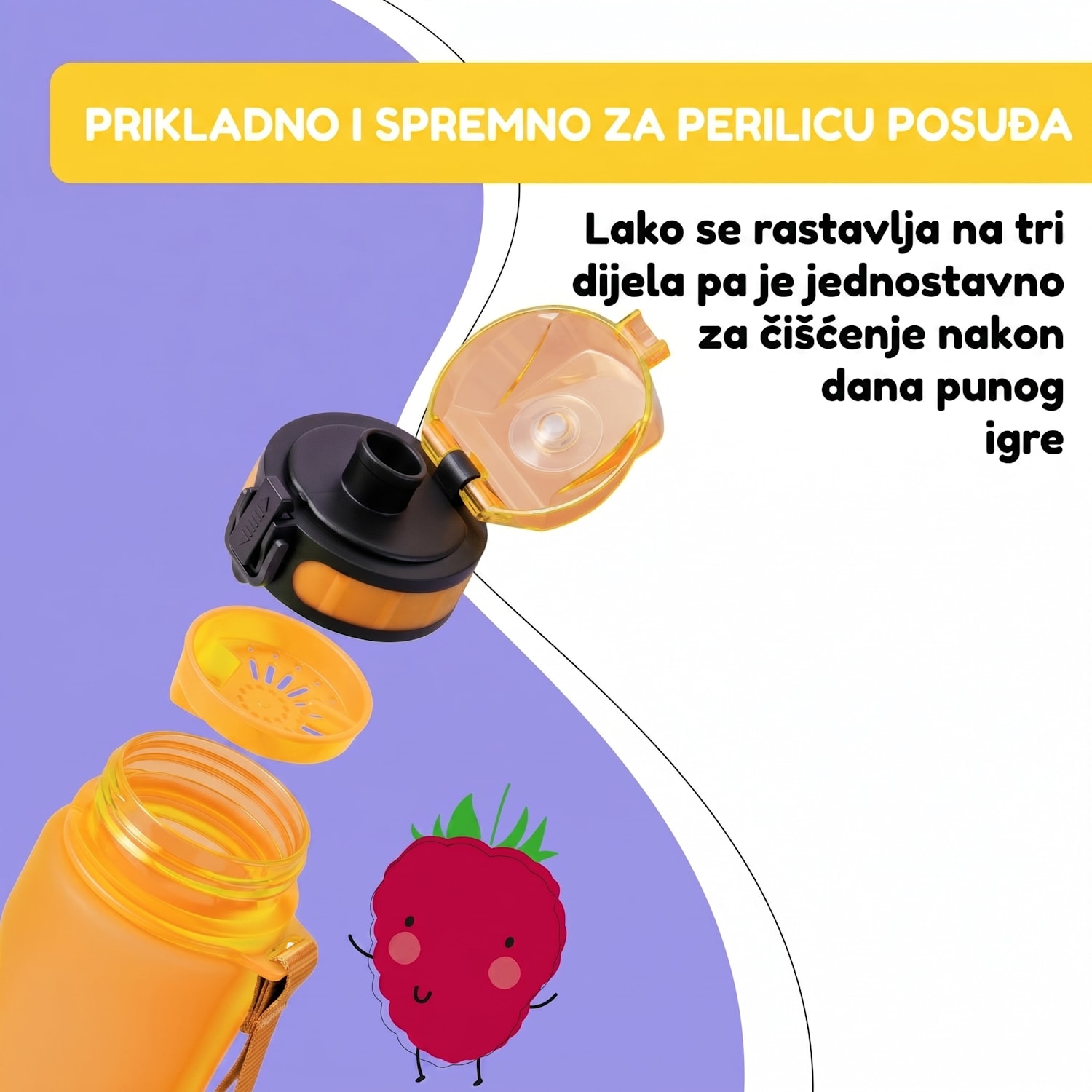 Schmatzfatz, bočica za piće, sportska bočica, 500 ml, 24 cm, Tritan 500 ml | Narančasta
