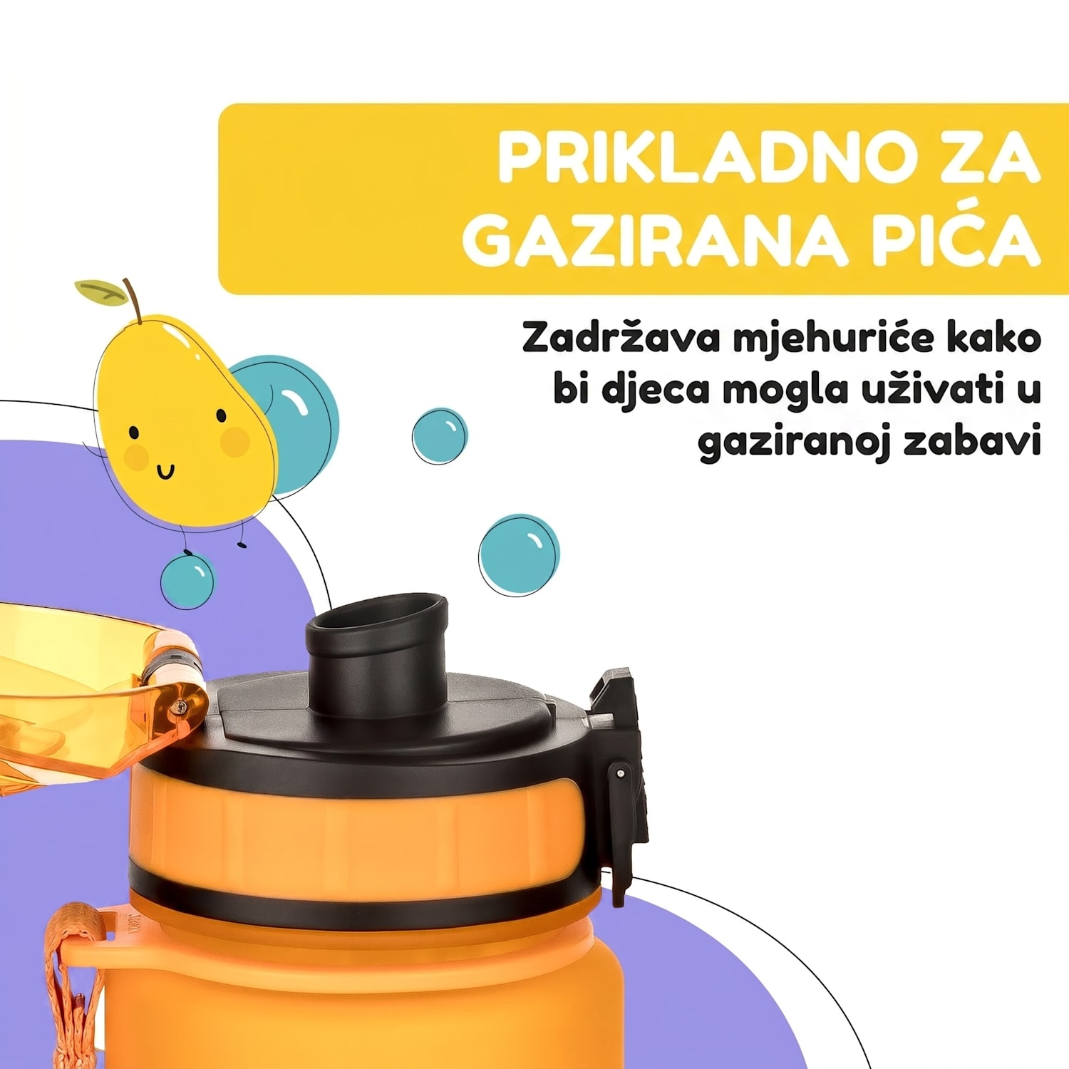 Schmatzfatz, bočica za piće, sportska bočica, 500 ml, 24 cm, Tritan 500 ml | Narančasta