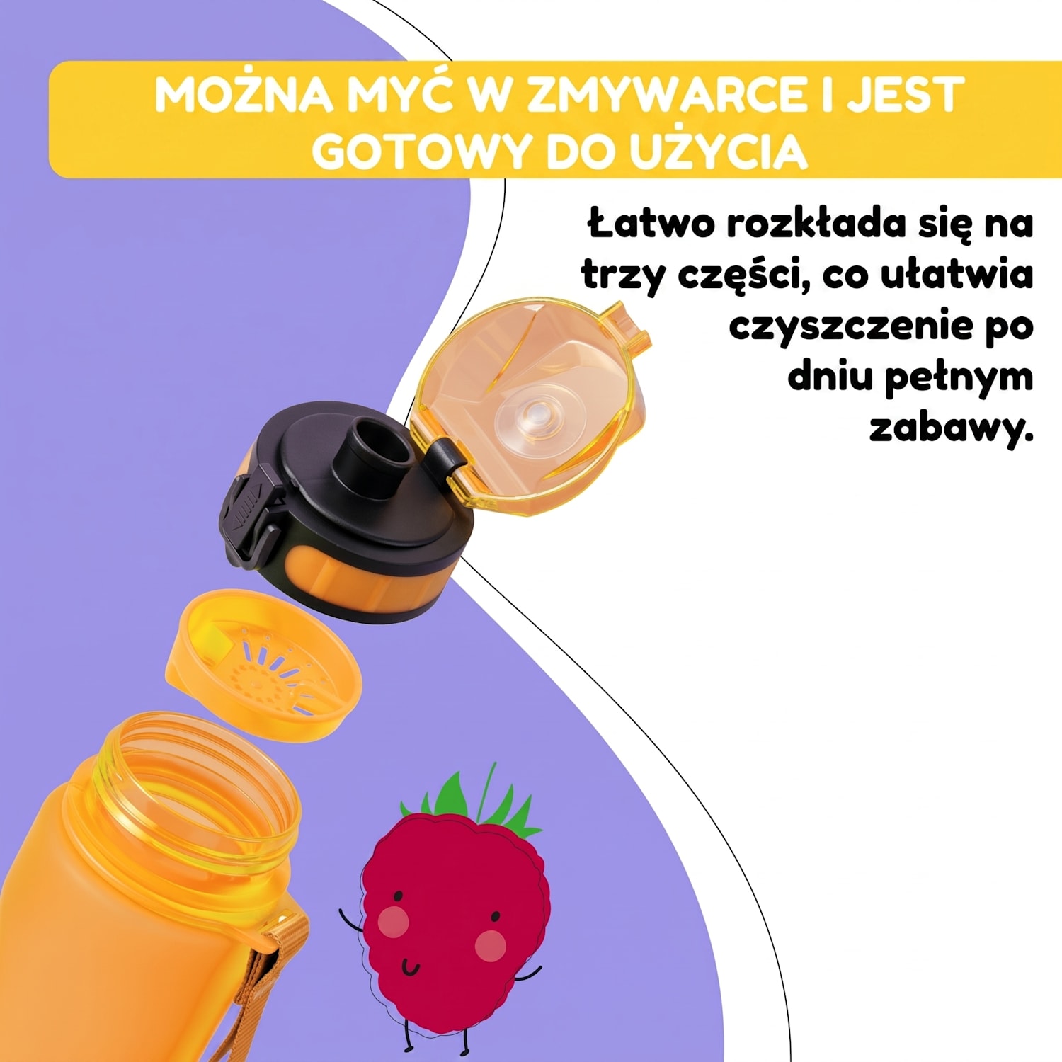 Schmatzfatz, butelka na napoje, 500 ml, 24 cm, tworzywo Tritan 500 ml | Pomarańczowy