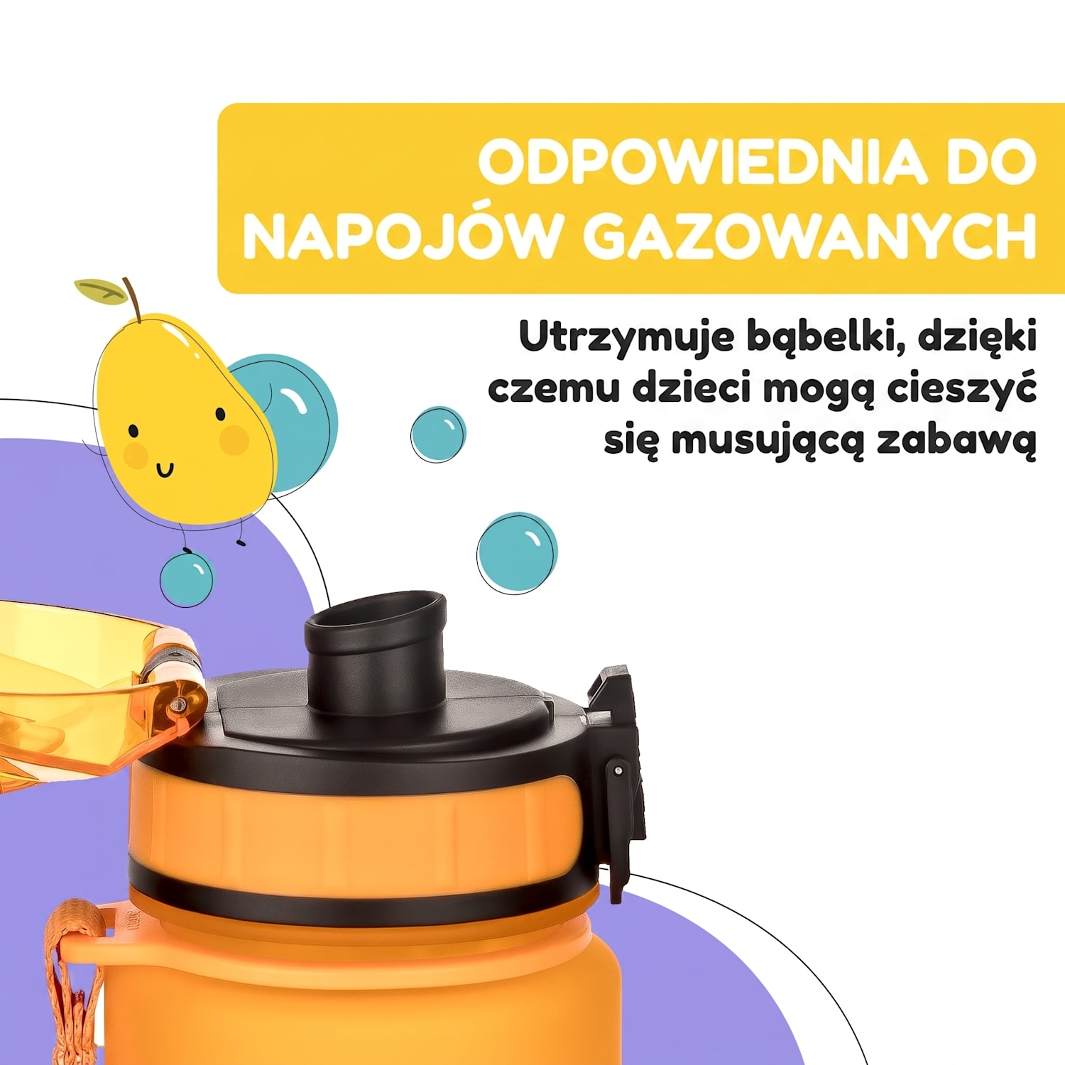 Schmatzfatz, butelka na napoje, 500 ml, 24 cm, tworzywo Tritan 500 ml | Pomarańczowy