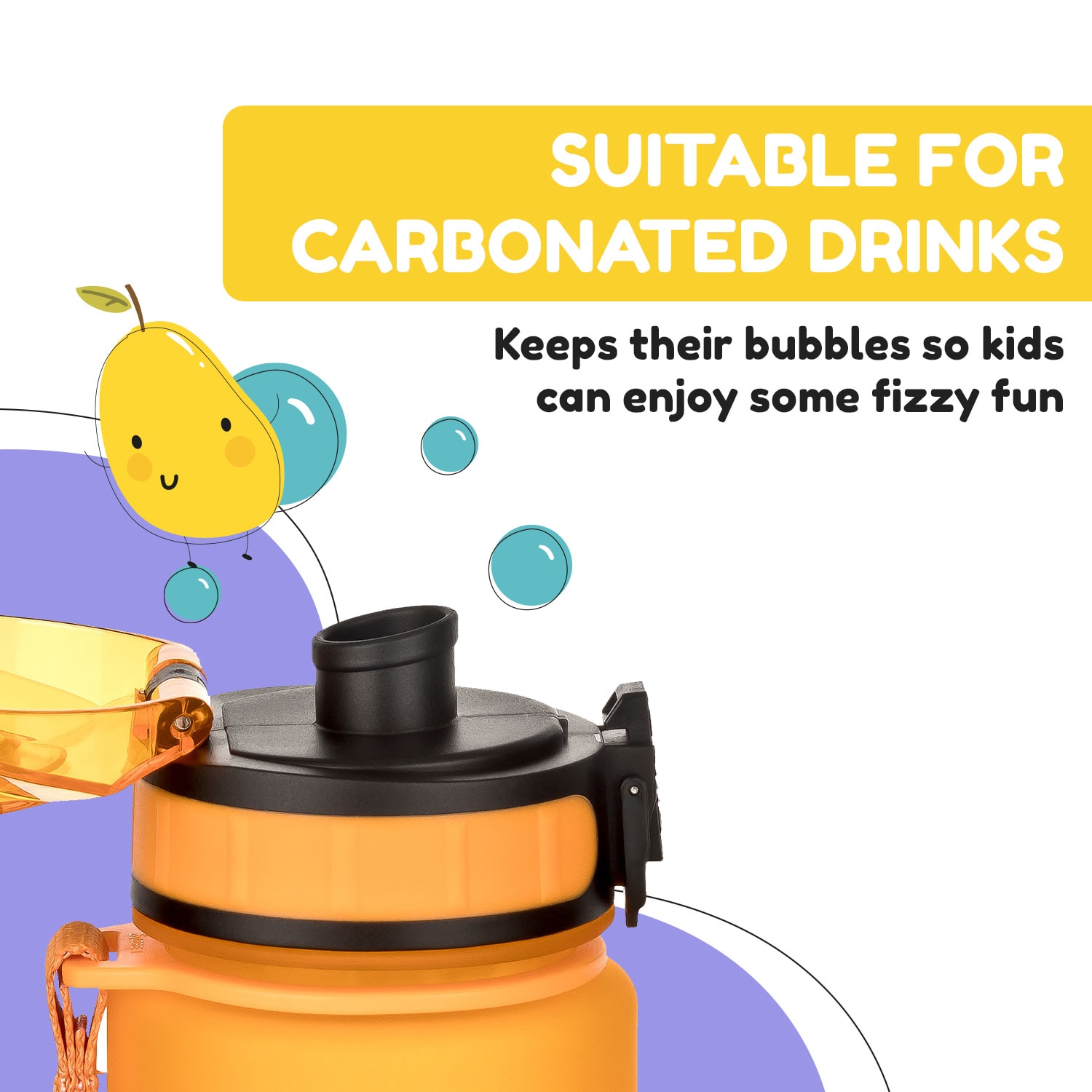 schmatzfatz, juomapullo, vesipullo, 500 ml, 24 cm, Tritan 500 ml | Oranssi