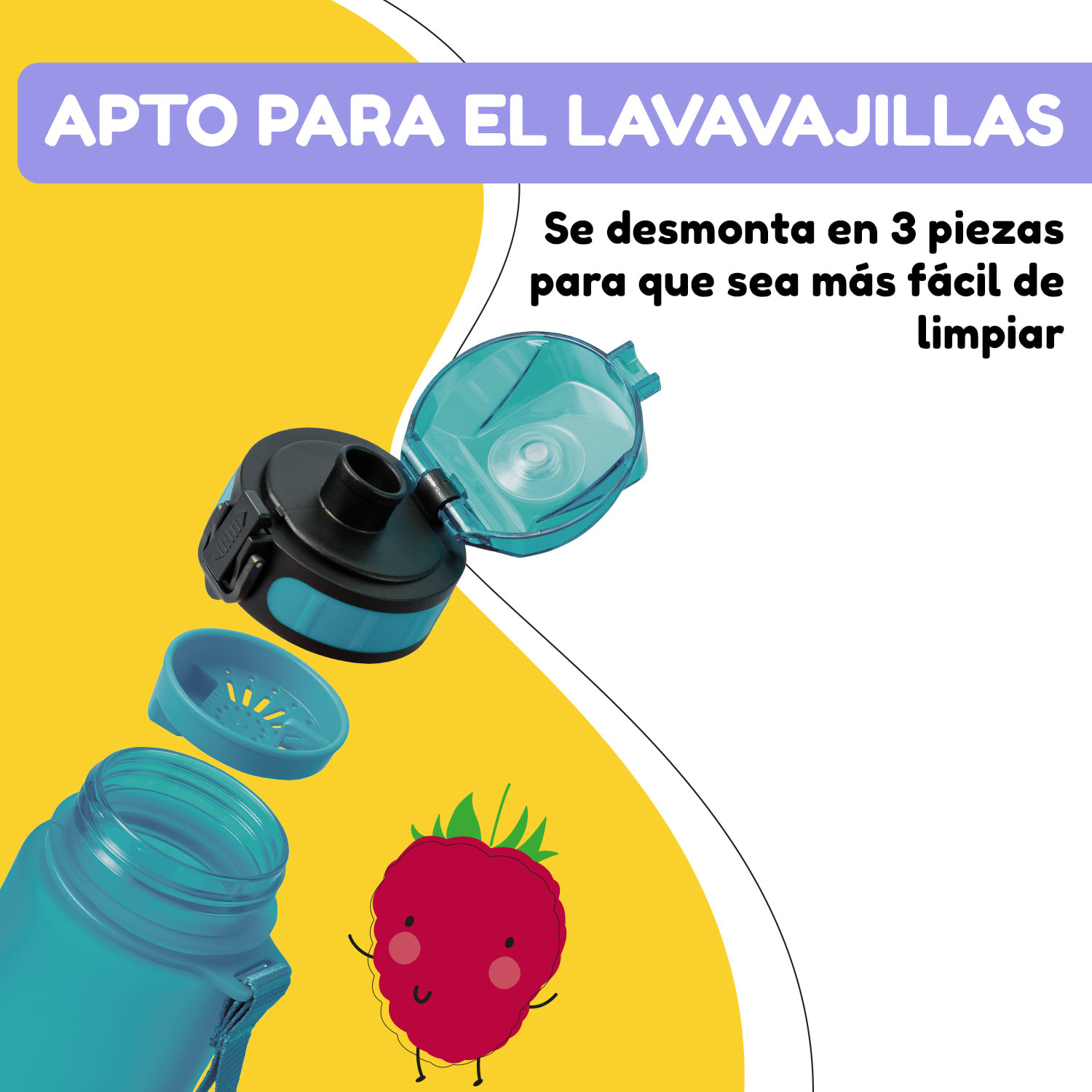 schmatzfatz botella deportiva 500 ml 24 cm Tritan 