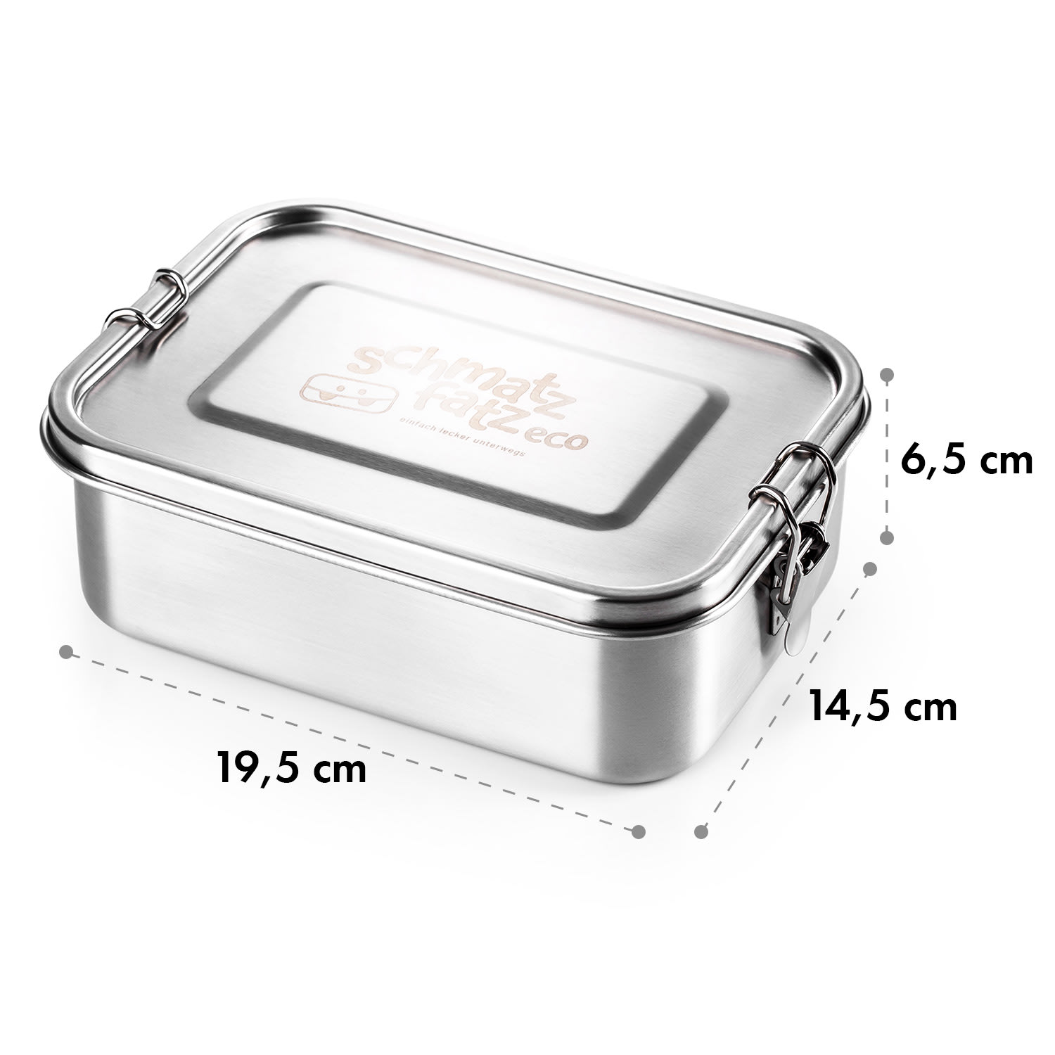 schmatzfatz eco, dóza na svačinu, 1200ml, 19,5x14,5x6,5cm, ušlechtilá ocel