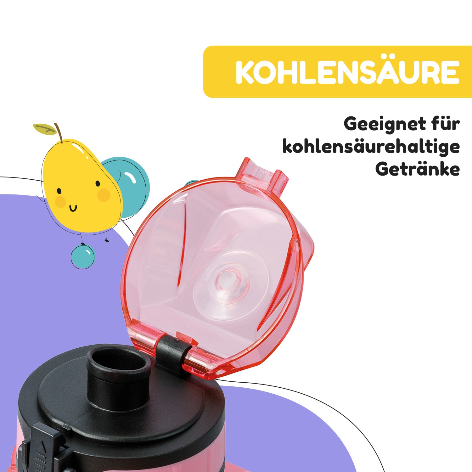 schmatzfatz Trinkflasche Sportflasche 350 ml 18 cm Tritan 350 ml | Bonbonrosa