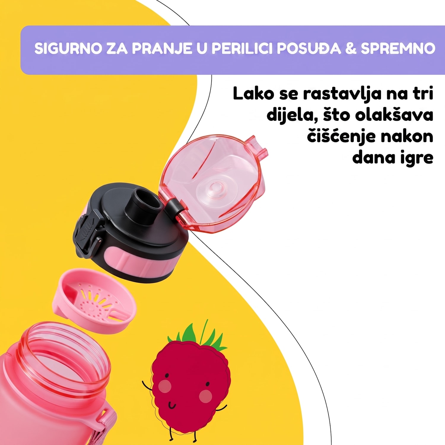 Schmatzfatz, bočica za piće, sportska bočica, 350 ml, 18 cm, Tritan 350 ml | Candy ružičasta