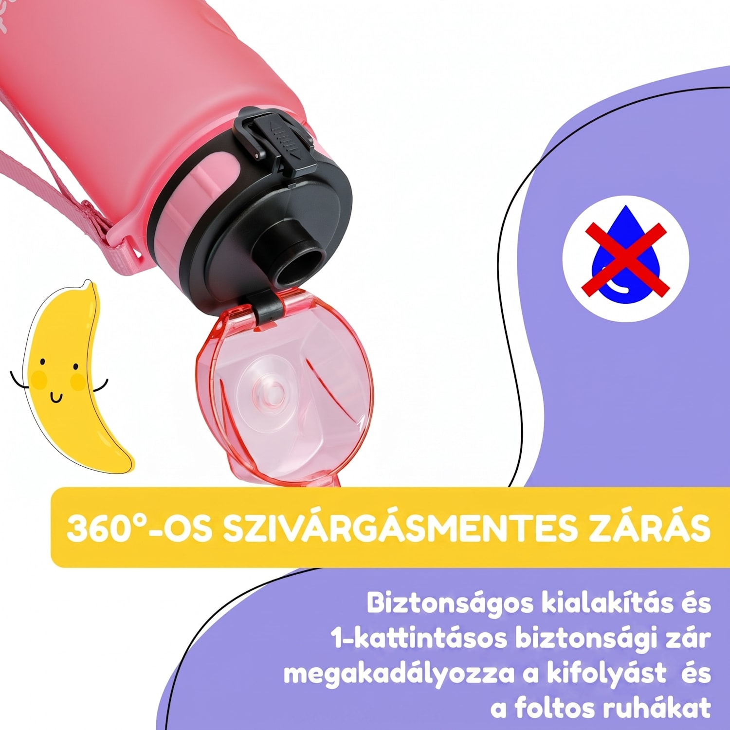 Schmatzfatz, ivópalack, sportpalack, 350 ml, 18 cm, Tritan 350 ml | Candy rózsaszín