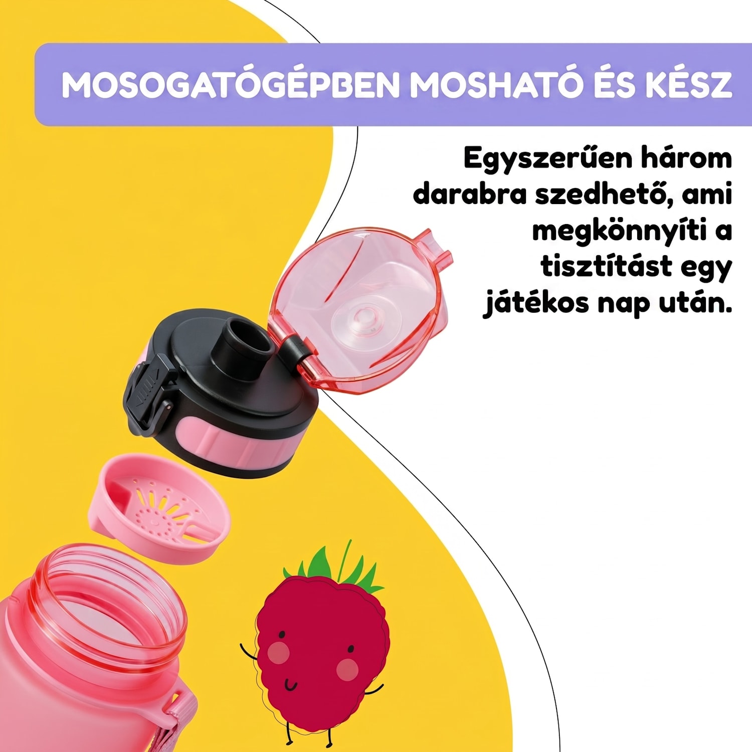 Schmatzfatz, ivópalack, sportpalack, 350 ml, 18 cm, Tritan 350 ml | Candy rózsaszín