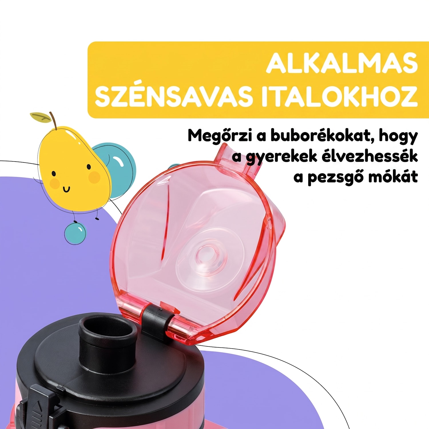 Schmatzfatz, ivópalack, sportpalack, 350 ml, 18 cm, Tritan 350 ml | Candy rózsaszín