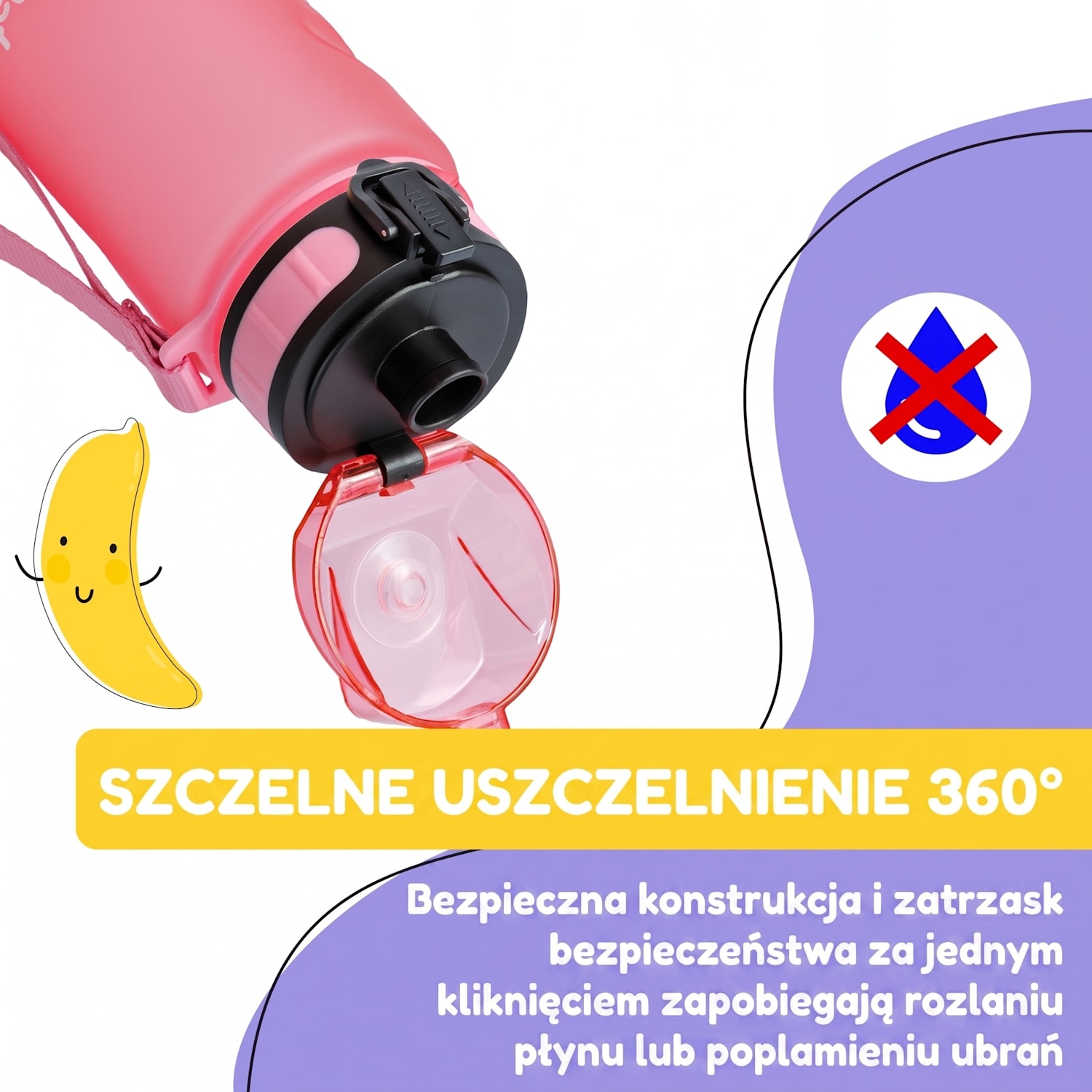 Schmatzfatz, butelka na napoje, 350 ml, 18 cm, tworzywo Tritan 350 ml | Cukierkowy róż