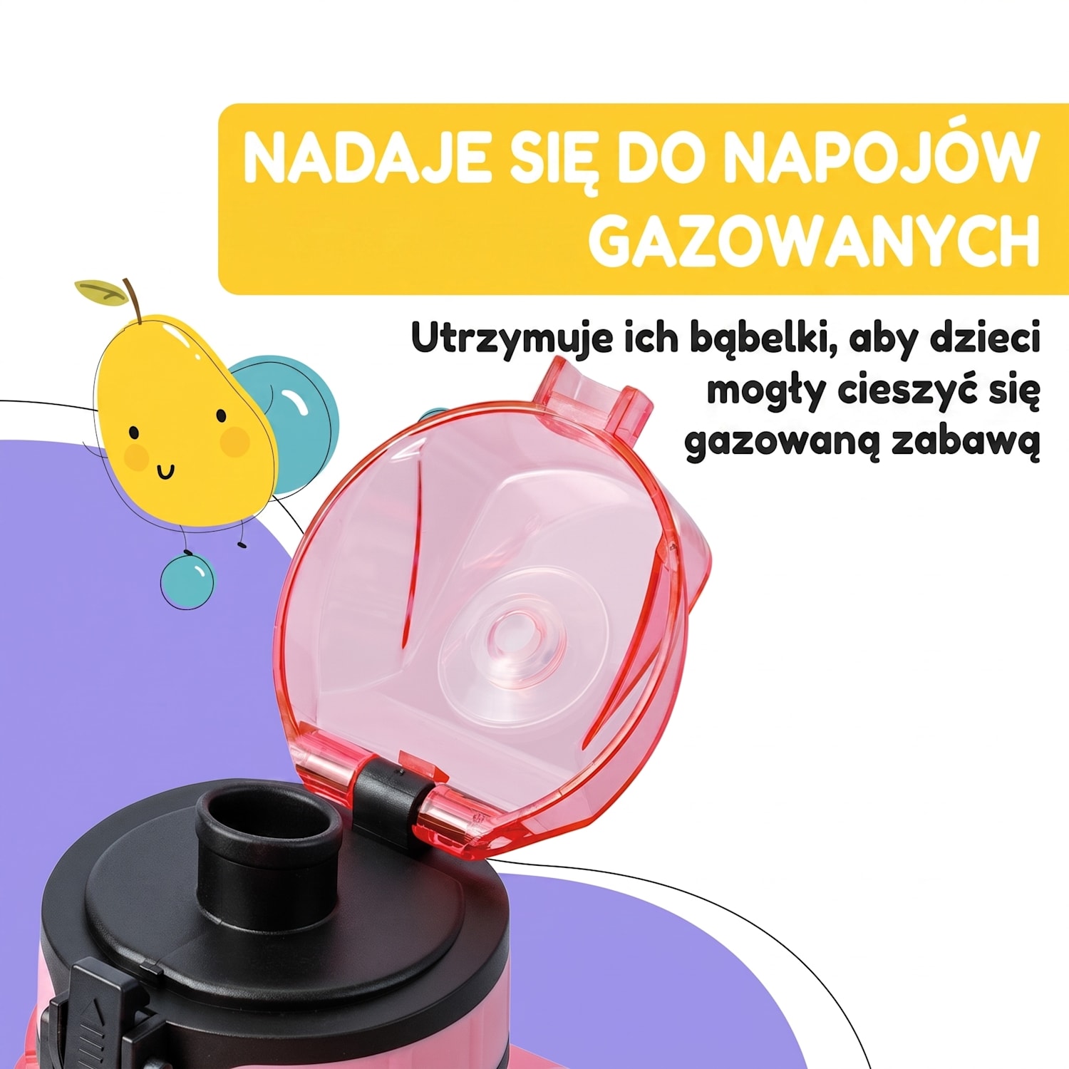 Schmatzfatz, butelka na napoje, 350 ml, 18 cm, tworzywo Tritan 350 ml | Cukierkowy róż