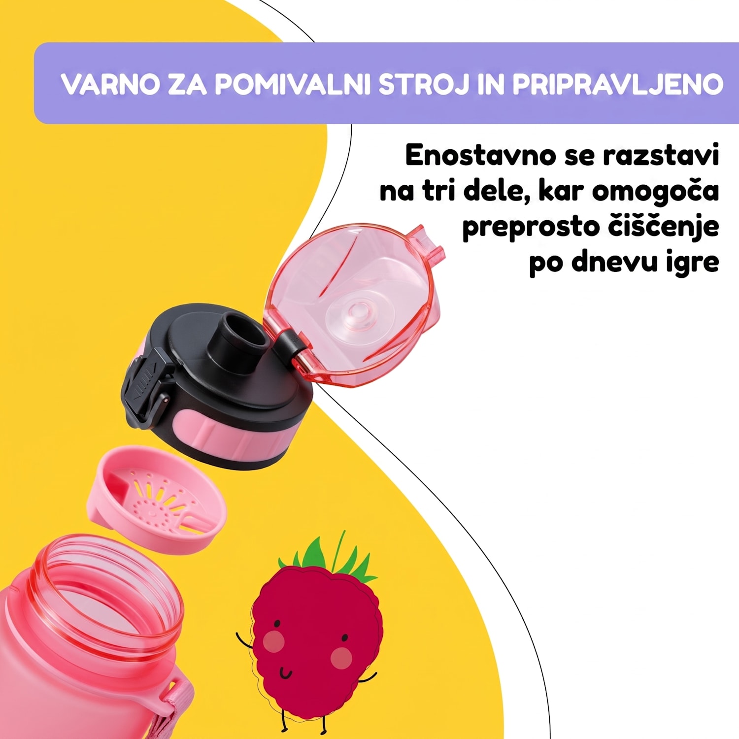 Schmatzfatz, steklenica, športna steklenica, 350 ml, 18 cm, Tritan 350 ml | Candy roza
