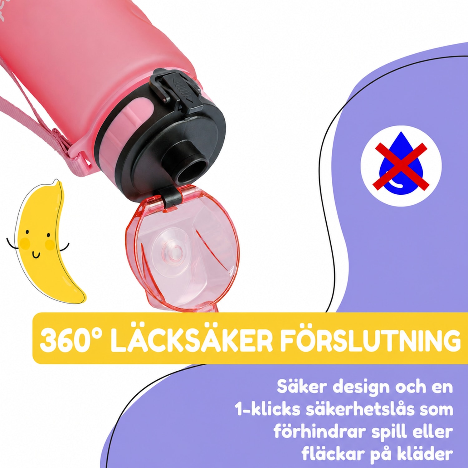 schmatzfatz Wakaba-drickflaska | 350 ml | Tritan | bärrem | BPA-fri 350 ml | Godisrosa