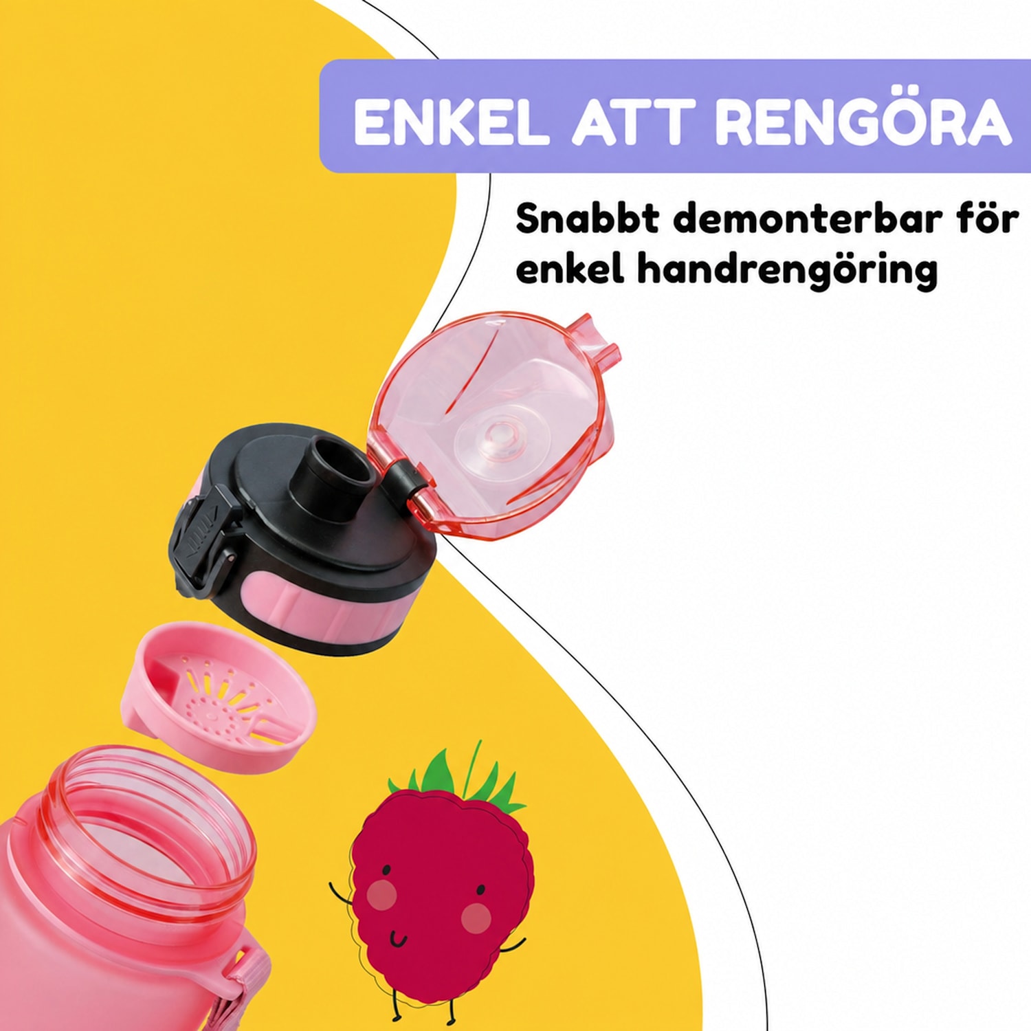 schmatzfatz Wakaba-drickflaska | 350 ml | Tritan | bärrem | BPA-fri 350 ml | Godisrosa