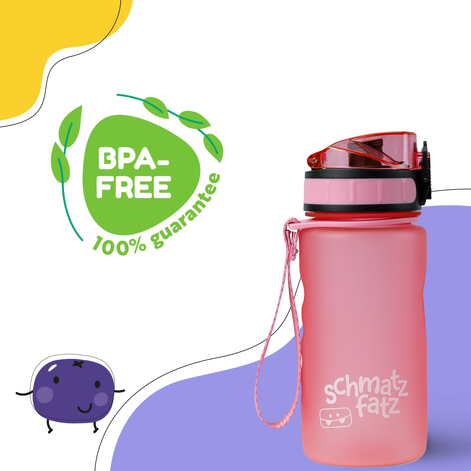 Schmatzfatz, sticlă de băut, sticlă sport, 350 ml, 18 cm, Tritan 350 ml | Roz Candy