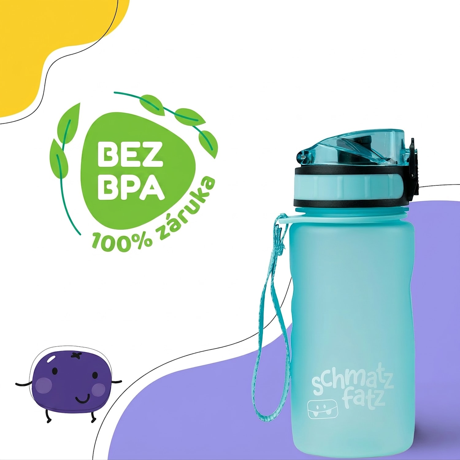Schmatzfatz, láhev na pití, sportovní lahev, 350ml, 18cm, Tritan 350 ml | Aqua