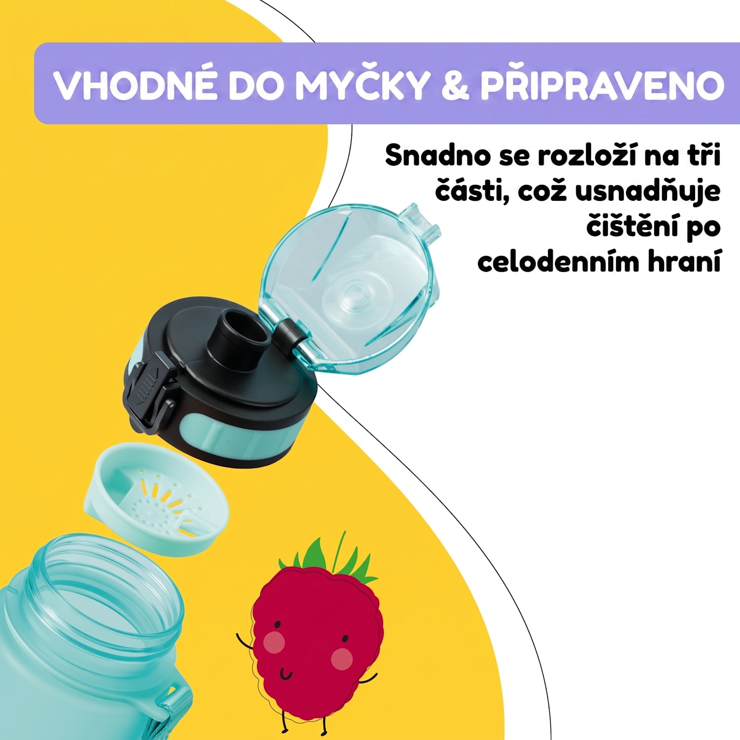 Schmatzfatz, láhev na pití, sportovní lahev, 350ml, 18cm, Tritan 350 ml | Aqua