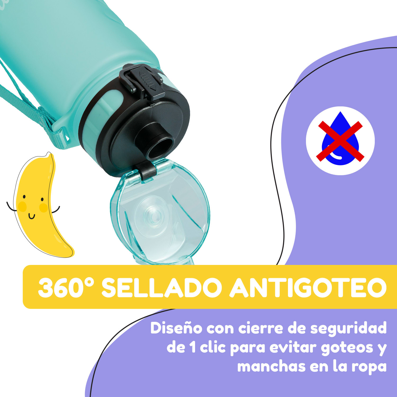 schmatzfatz botella deportiva 350 ml 24 cm Tritan 350 ml | Aguamarina