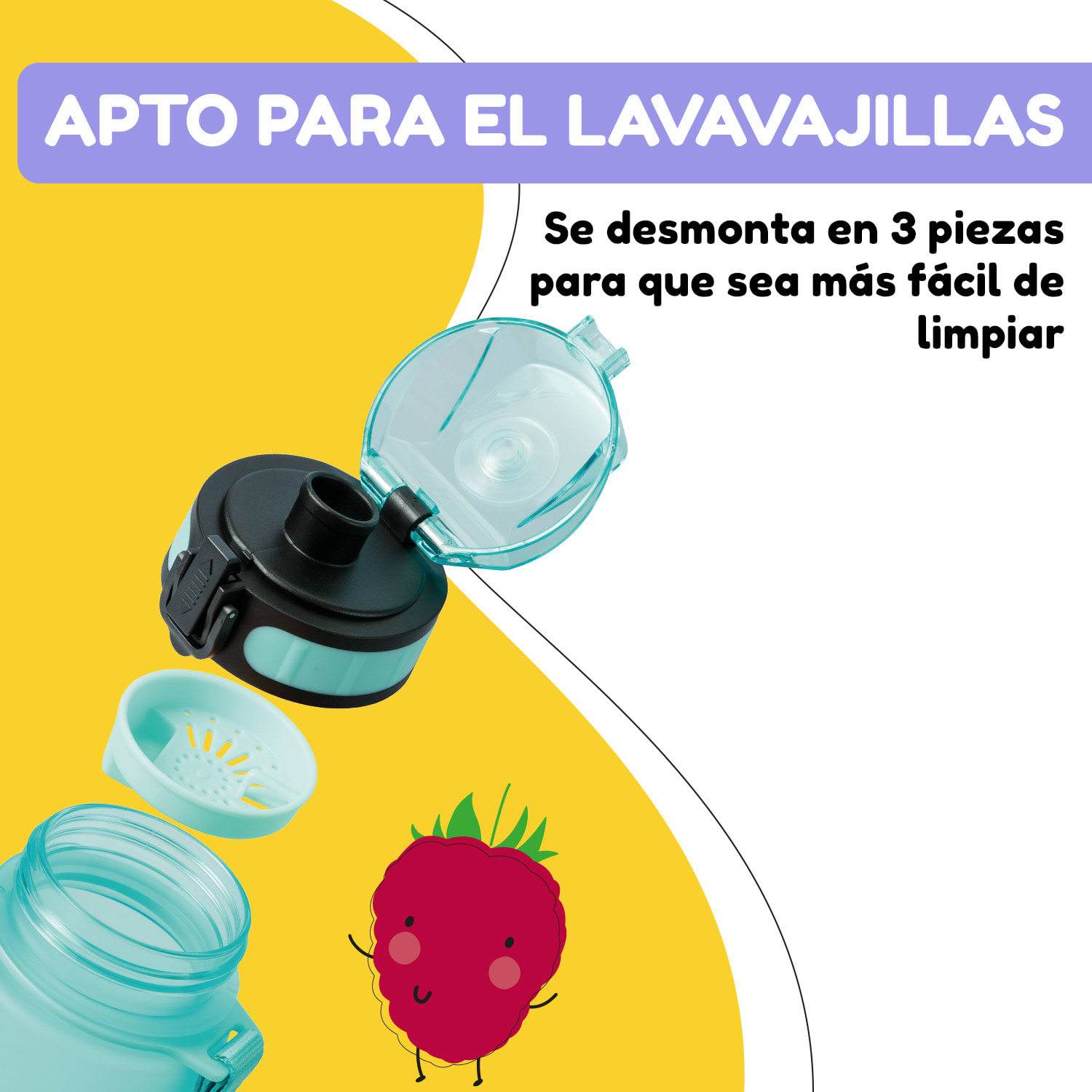 schmatzfatz botella deportiva 350 ml 24 cm Tritan 350 ml | Aguamarina