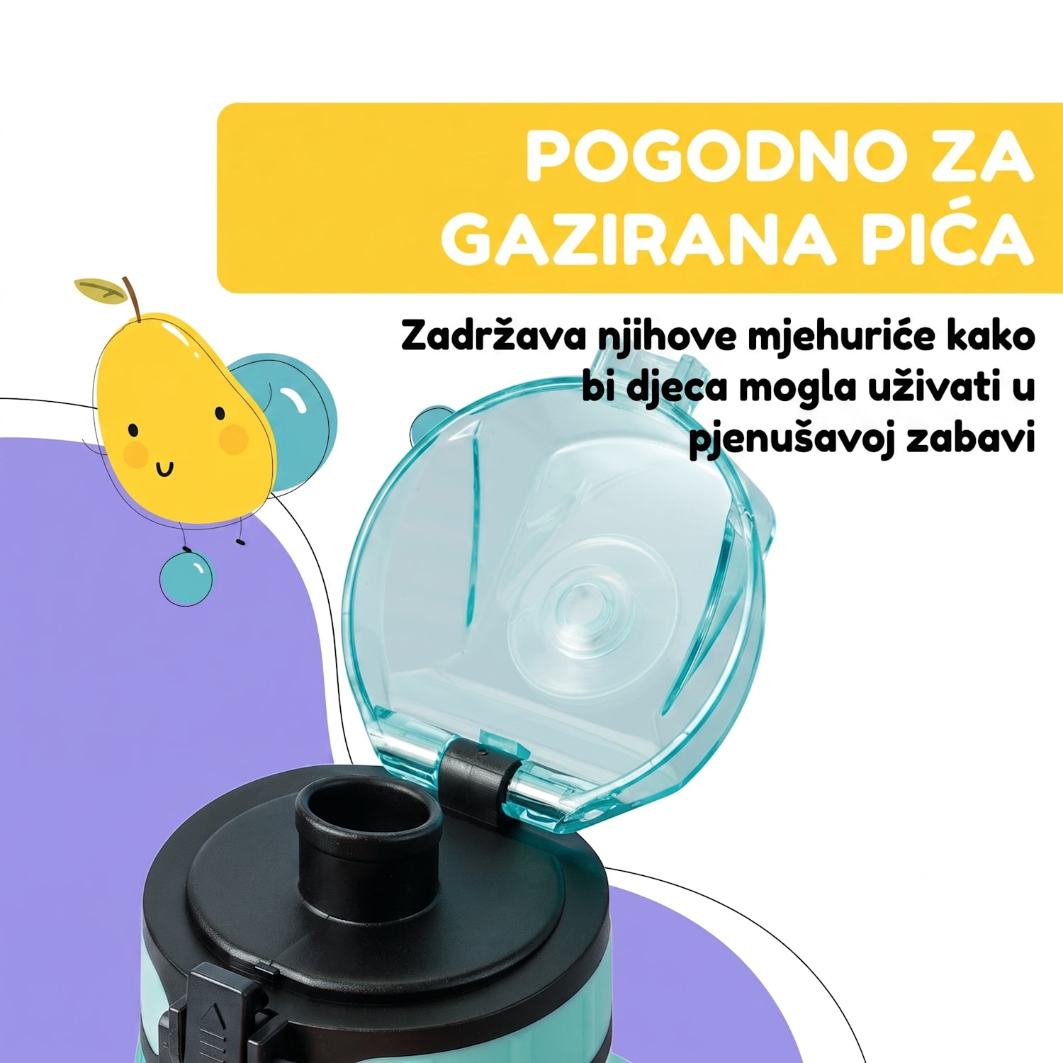 Schmatzfatz, bočica za piće, sportska bočica, 350 ml, 18 cm, Tritan 350 ml | Aqua