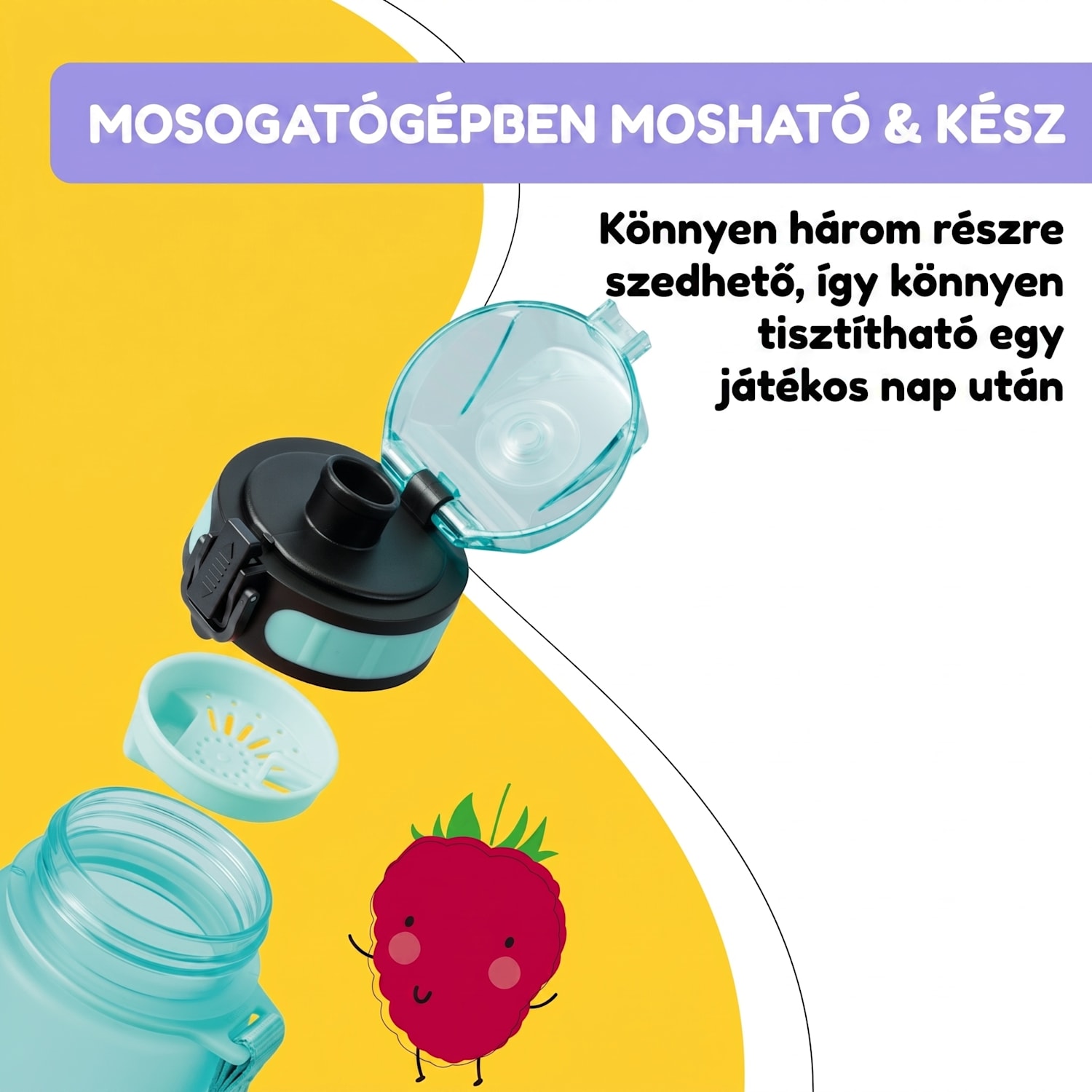 Schmatzfatz, ivópalack, sportpalack, 350 ml, 18 cm, Tritan 350 ml | Aqua