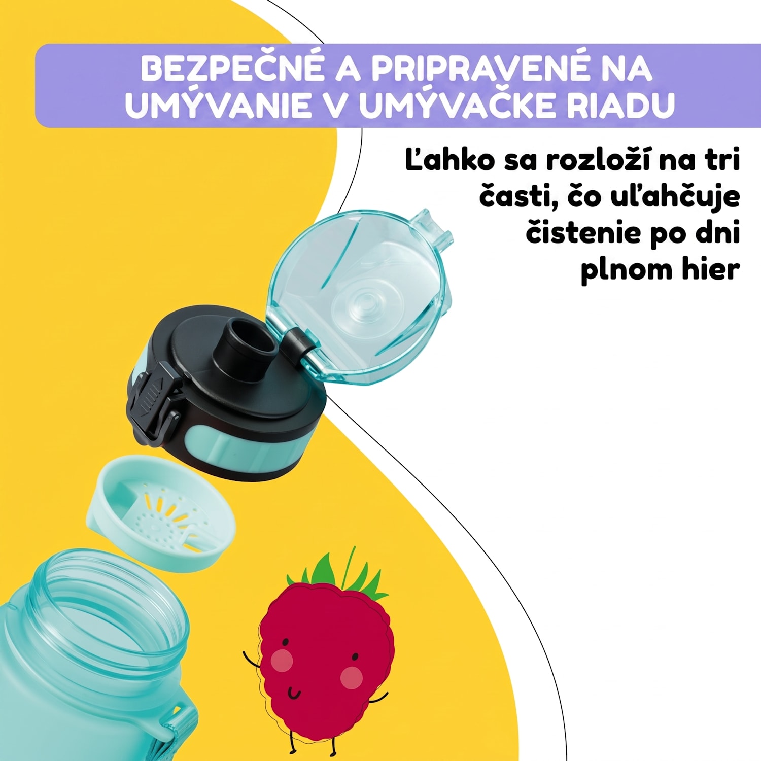 Schmatzfatz, fľaša na pitie, športová fľaša, 350 ml, 18 cm, Tritan 350 ml | Aqua