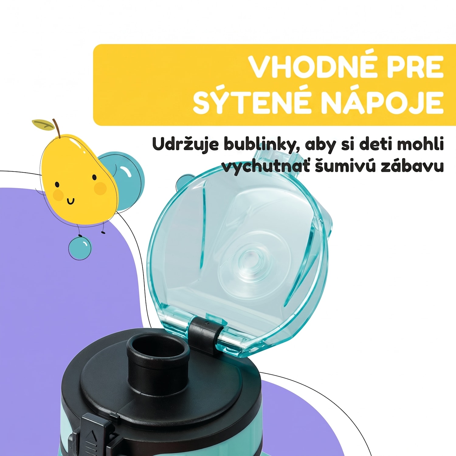 Schmatzfatz, fľaša na pitie, športová fľaša, 350 ml, 18 cm, Tritan 350 ml | Aqua