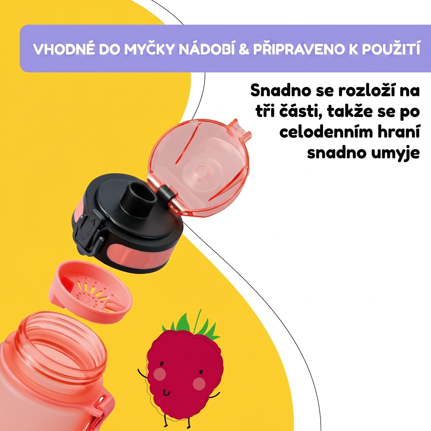 Schmatzfatz, láhev na pití, sportovní lahev, 350ml, 18cm, Tritan 350 ml | Korálově růžová
