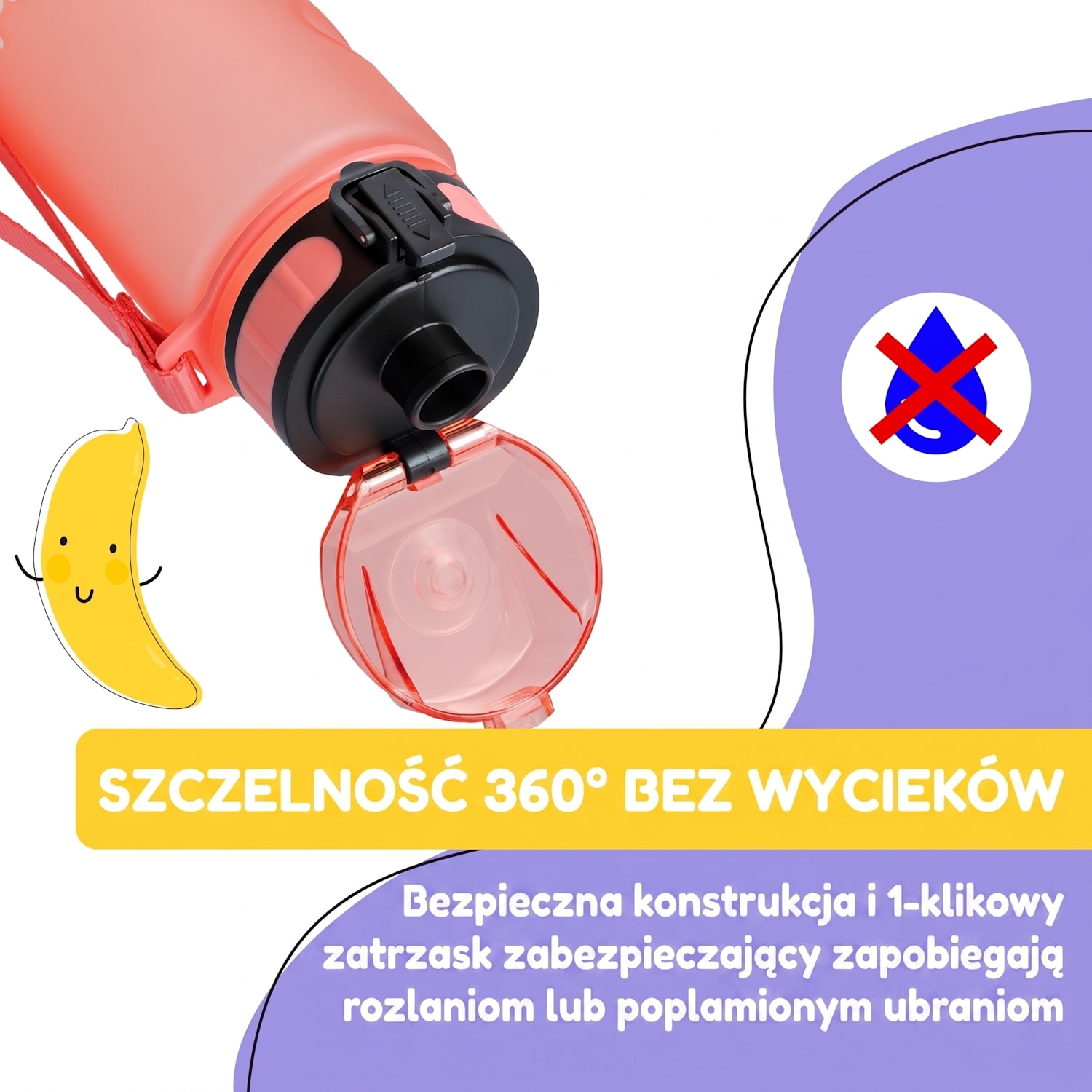 Schmatzfatz, butelka na napoje, 350 ml, 18 cm, tworzywo Tritan 350 ml | Koralowy róż