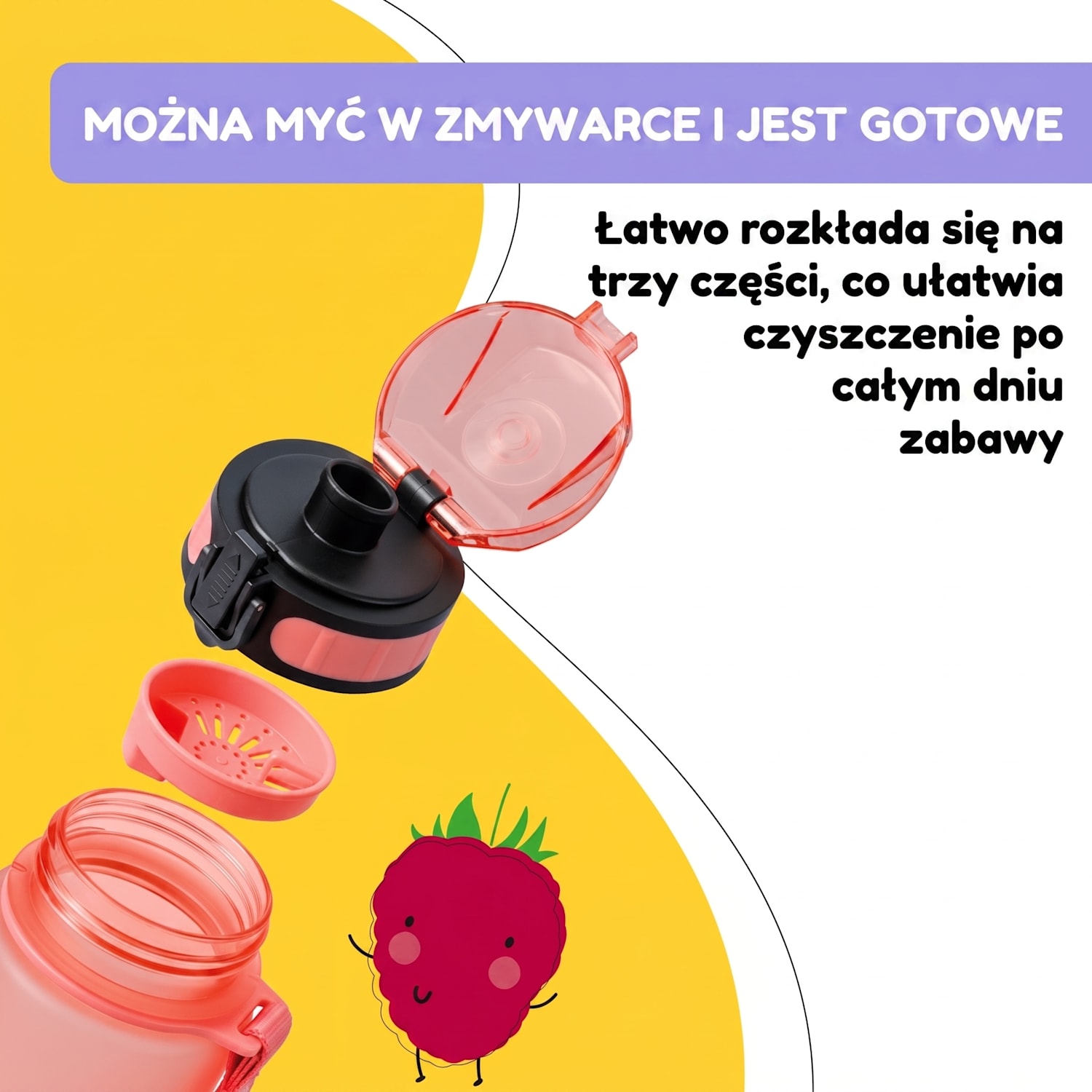 Schmatzfatz, butelka na napoje, 350 ml, 18 cm, tworzywo Tritan 350 ml | Koralowy róż