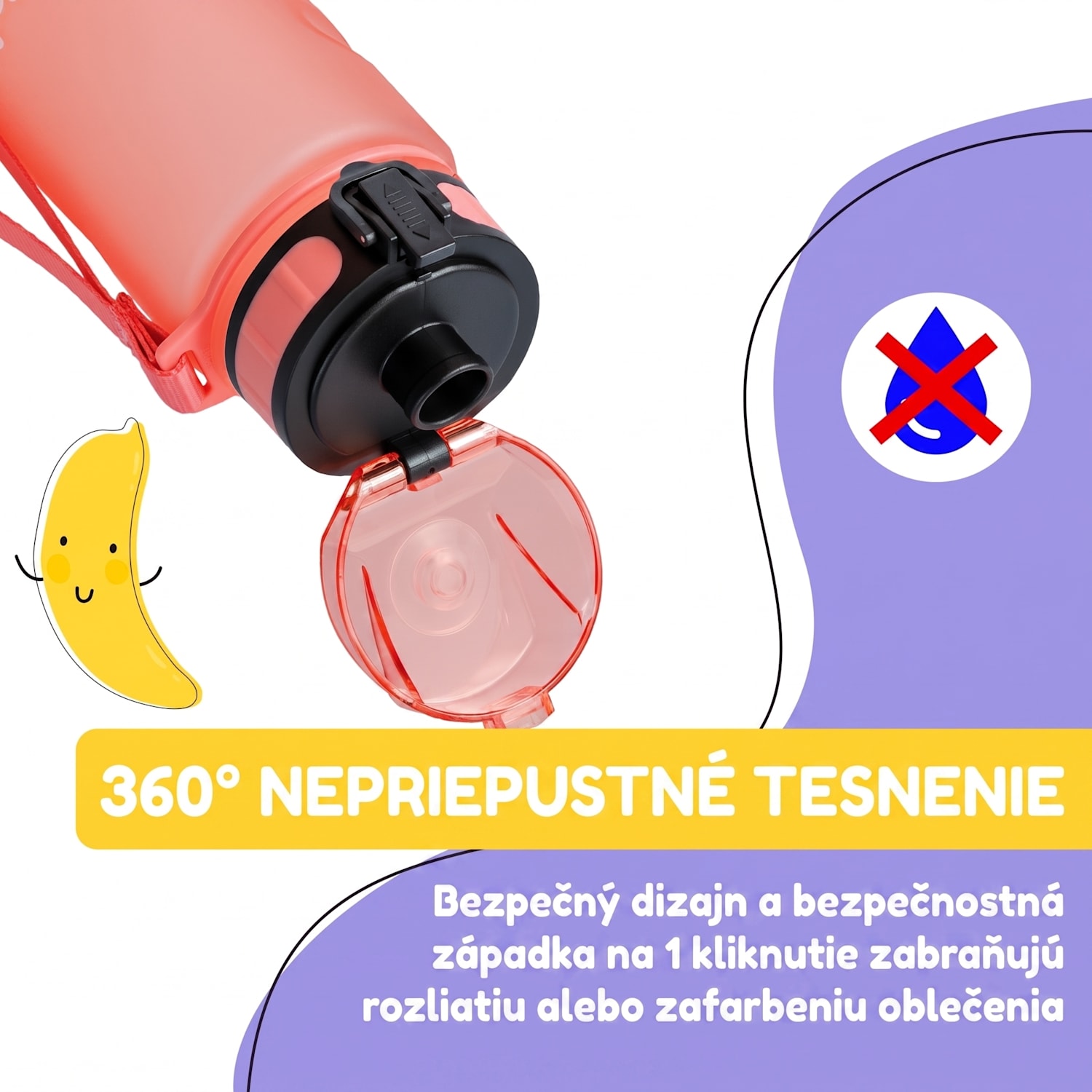 Schmatzfatz, fľaša na pitie, športová fľaša, 350 ml, 18 cm, Tritan 350 ml | Korálová ružová