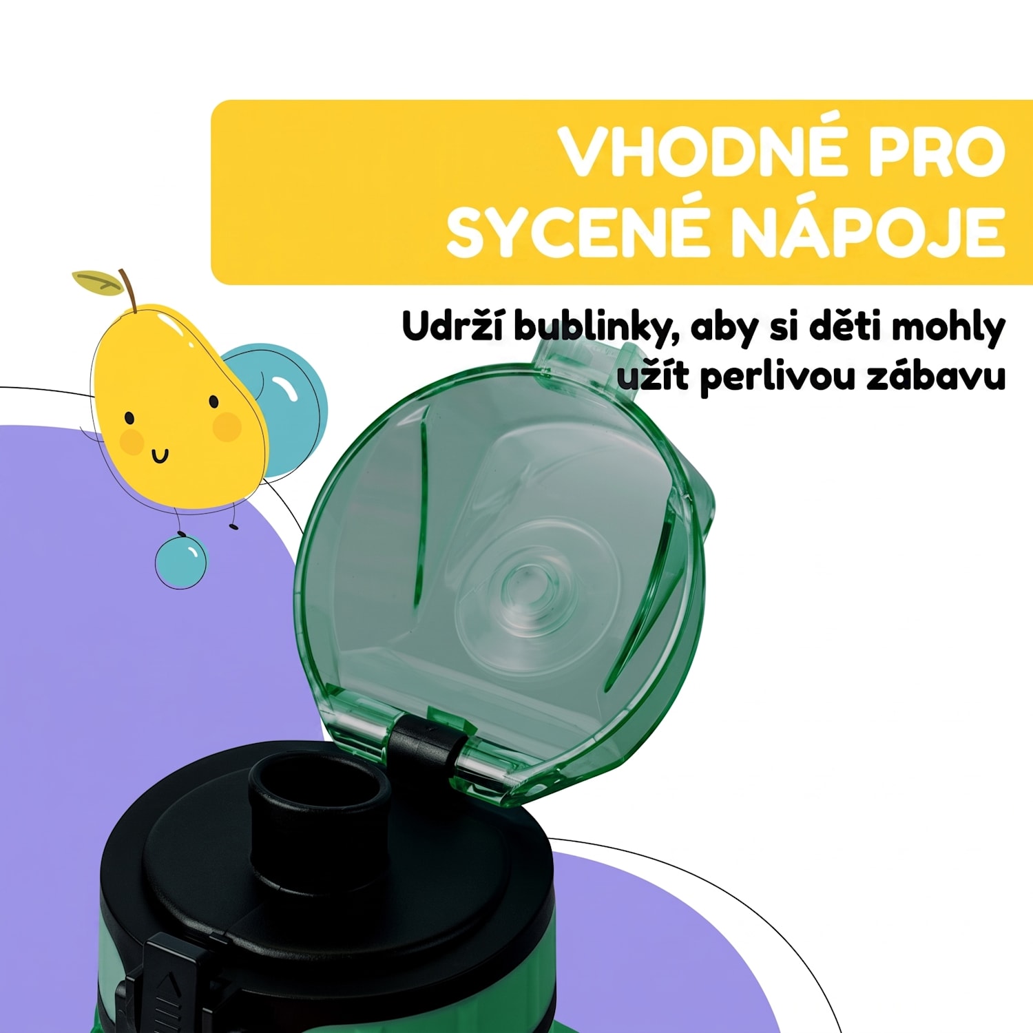 Schmatzfatz, láhev na pití, sportovní láhev, 350 ml, 18 cm, Tritan 350 ml | Golfová zeleň