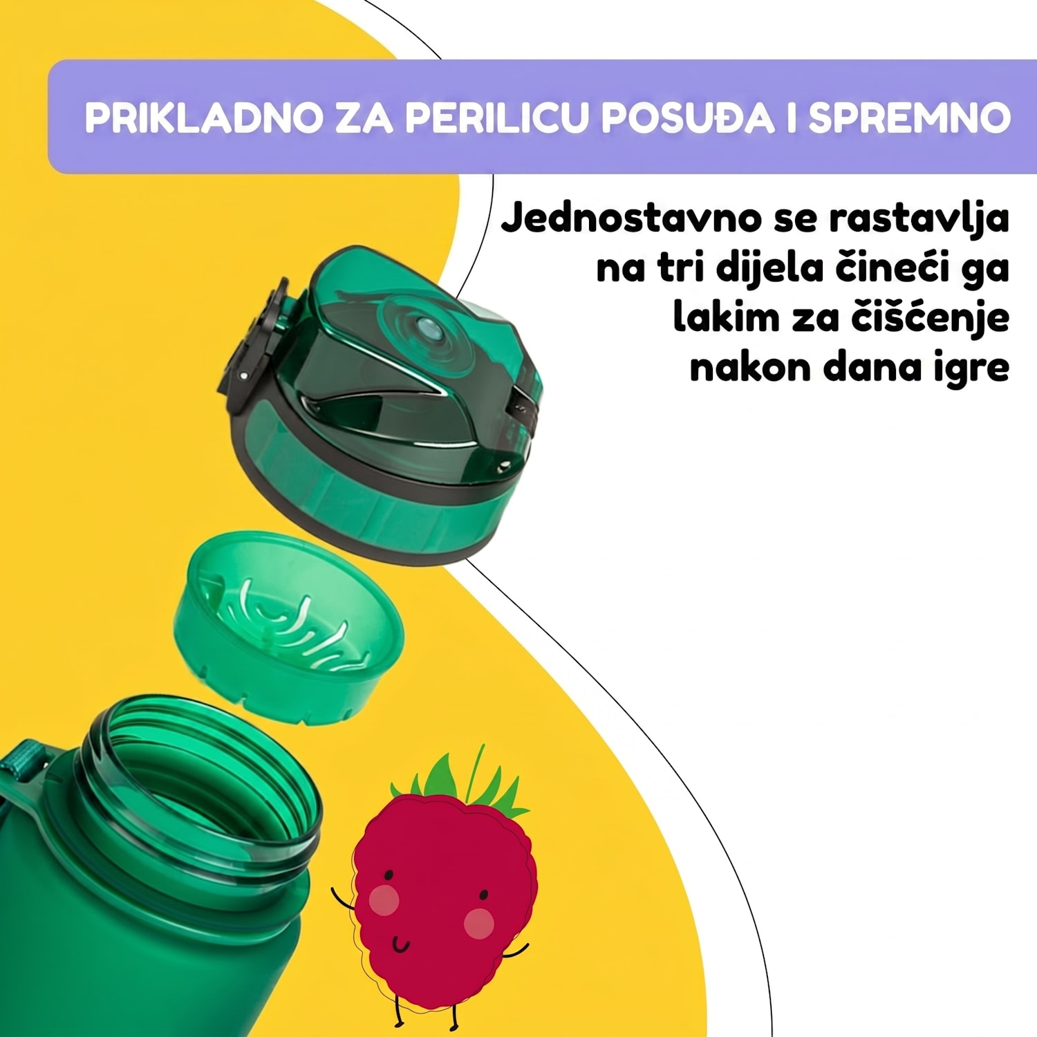Schmatzfatz, bočica za piće, sportska bočica, 500 ml, 24 cm, Tritan 350 ml | Golf zelena