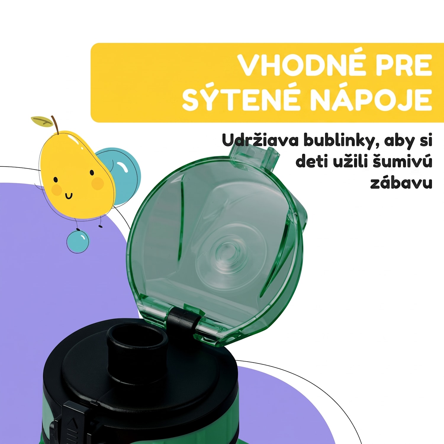 Schmatzfatz, fľaša na pitie, športová fľaša, 350 ml, 18 cm, Tritan 350 ml | Golfová zelená