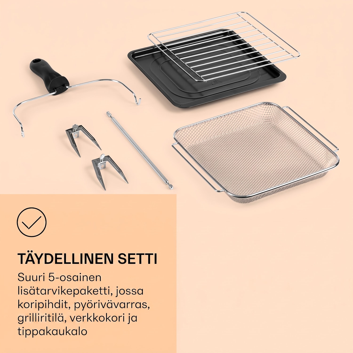 AeroVital Cube Chef kuumailmakeitin  1700 W 14 litraa 16 ohjelmaa ylä- ja alalämpö Hopea Metallinen