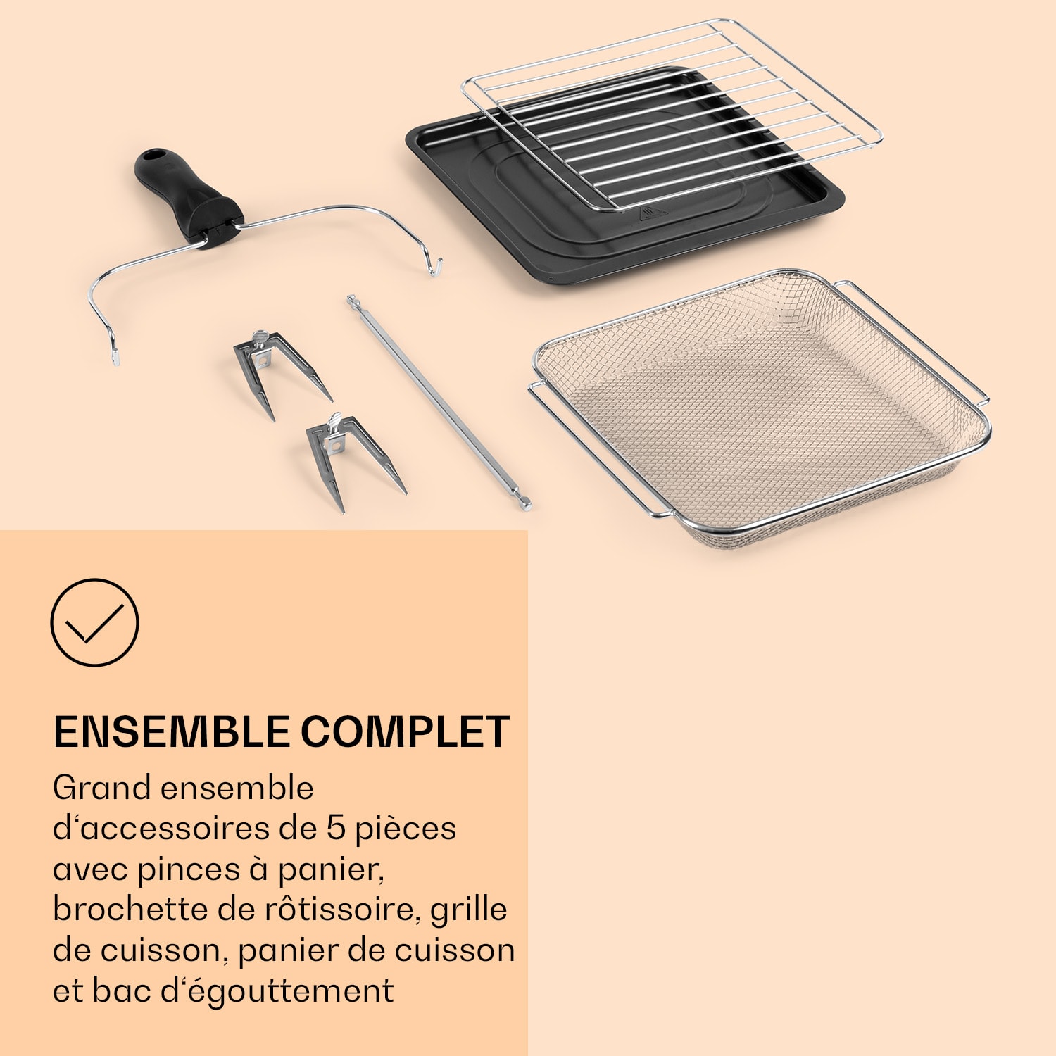AeroVital Cube Chef Friteuse à air chaud  1700 W 14 litres 16 programmes Chaleur de dessus et de dessous Argent Métallisé