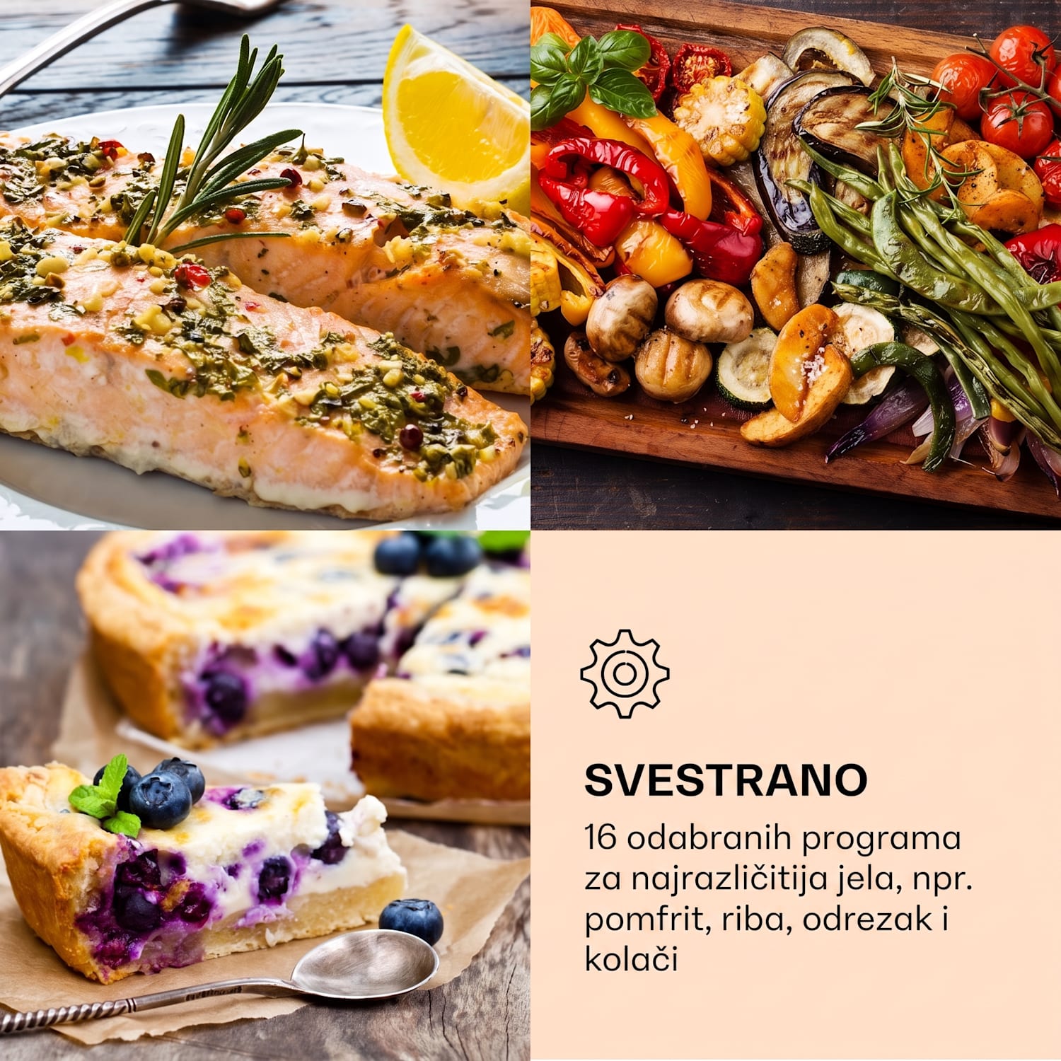 AeroVital Cube Chef Friteza na vrući zrak 1700 W 14 litara 16 programa gornje i donje grijanje Srebrna metalik