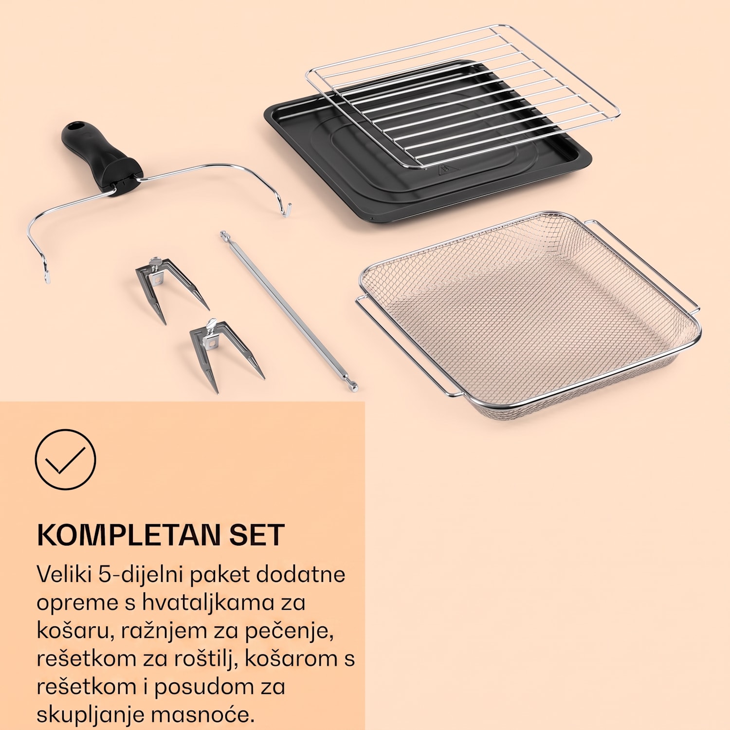 AeroVital Cube Chef Friteza na vrući zrak 1700 W 14 litara 16 programa gornje i donje grijanje Srebrna metalik