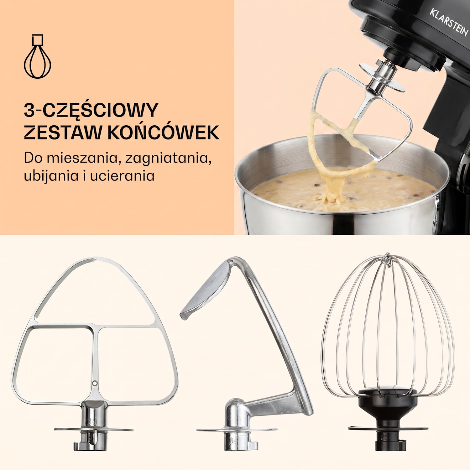 Bella Mini, robot kuchenny, 1200 W, 6 biegów, 4 l, stal nierdzewna, tryb pulsacyjny Czarny
