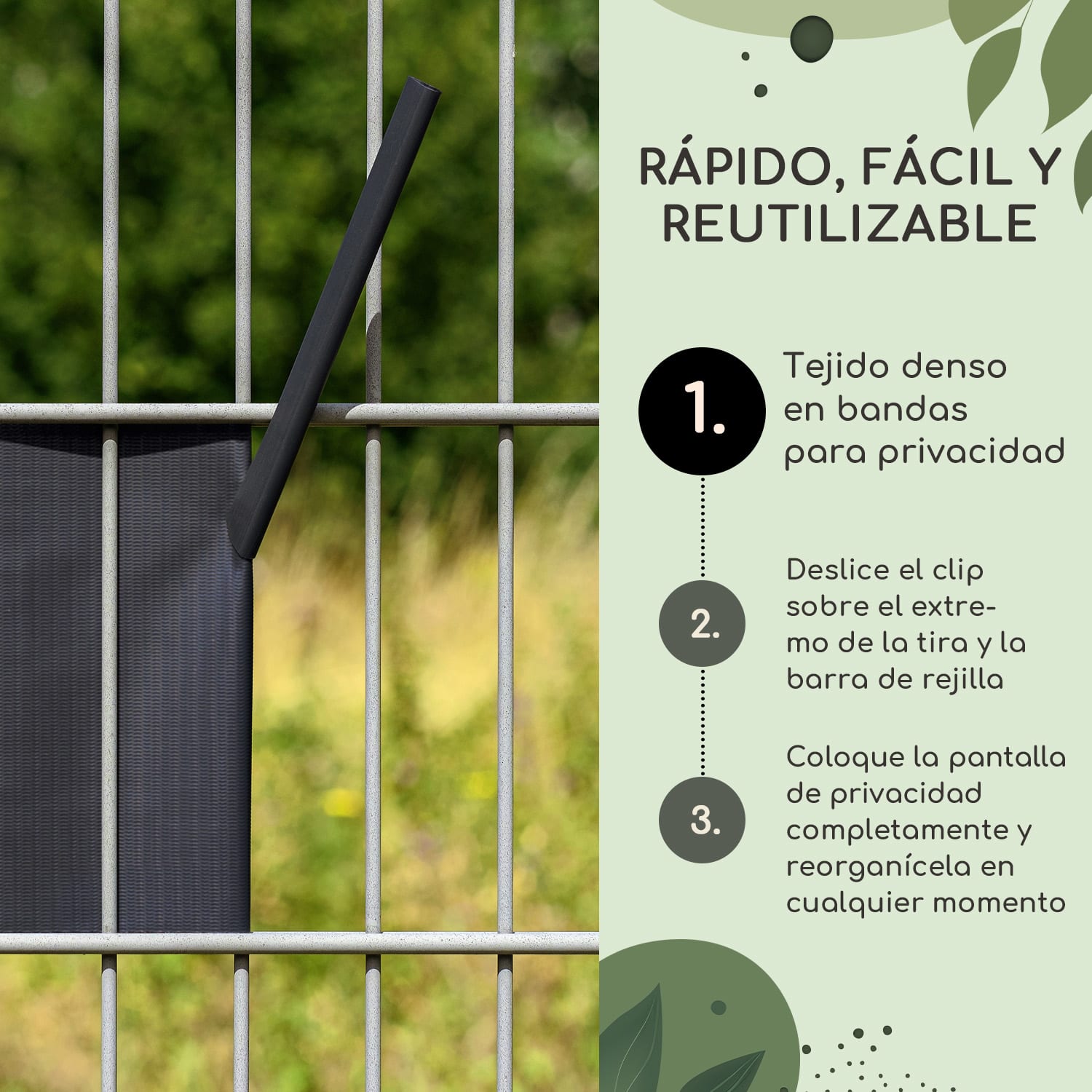 Clips de fijación para tiras de protección visual accesorio PVC pack de 10 unidades Gris Paloma