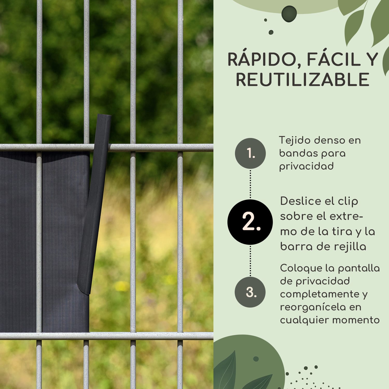 Clips de fijación para tiras de protección visual accesorio PVC pack de 10 unidades Gris Paloma