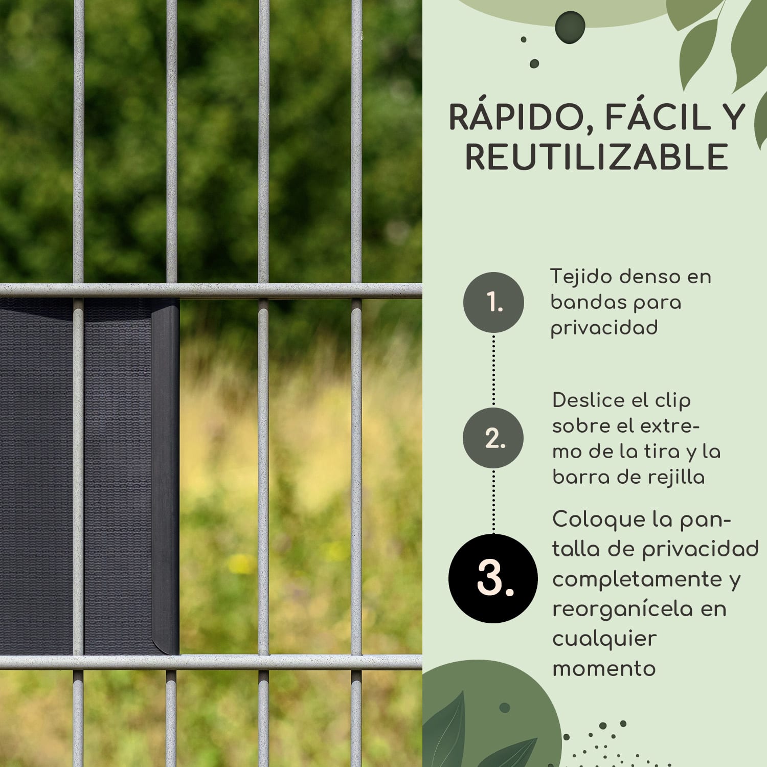 Clips de fijación para tiras de protección visual accesorio PVC pack de 10 unidades Gris Paloma