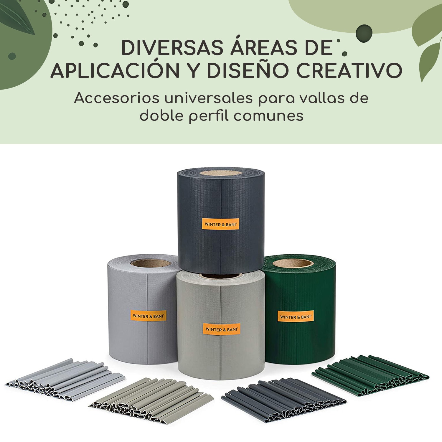 Clips de fijación para tiras de protección visual accesorio PVC pack de 10 unidades Gris Paloma