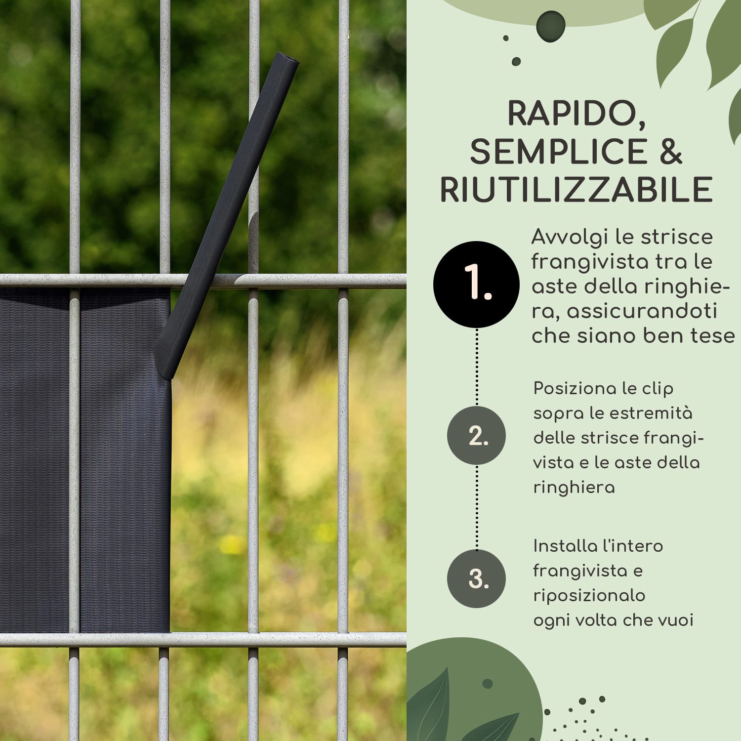 Clip per strisce paravento, accessori, PVC, confezione da 10 Grigio tortora